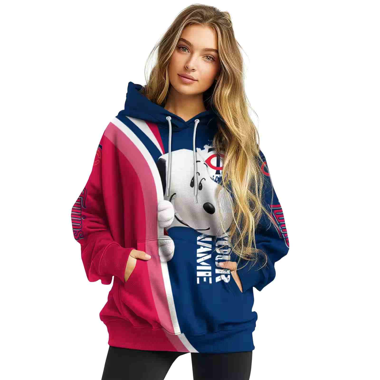 personalized minnesota twins peeking snoopy navy hoodie high quality