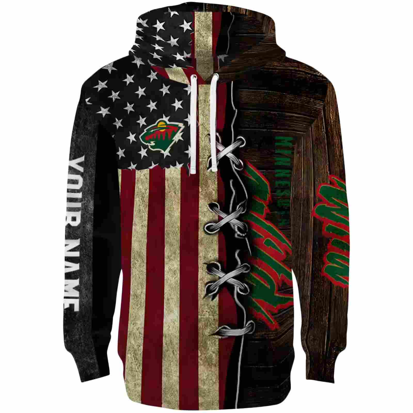 Personalized Minnesota Wild American Pride Hoodie