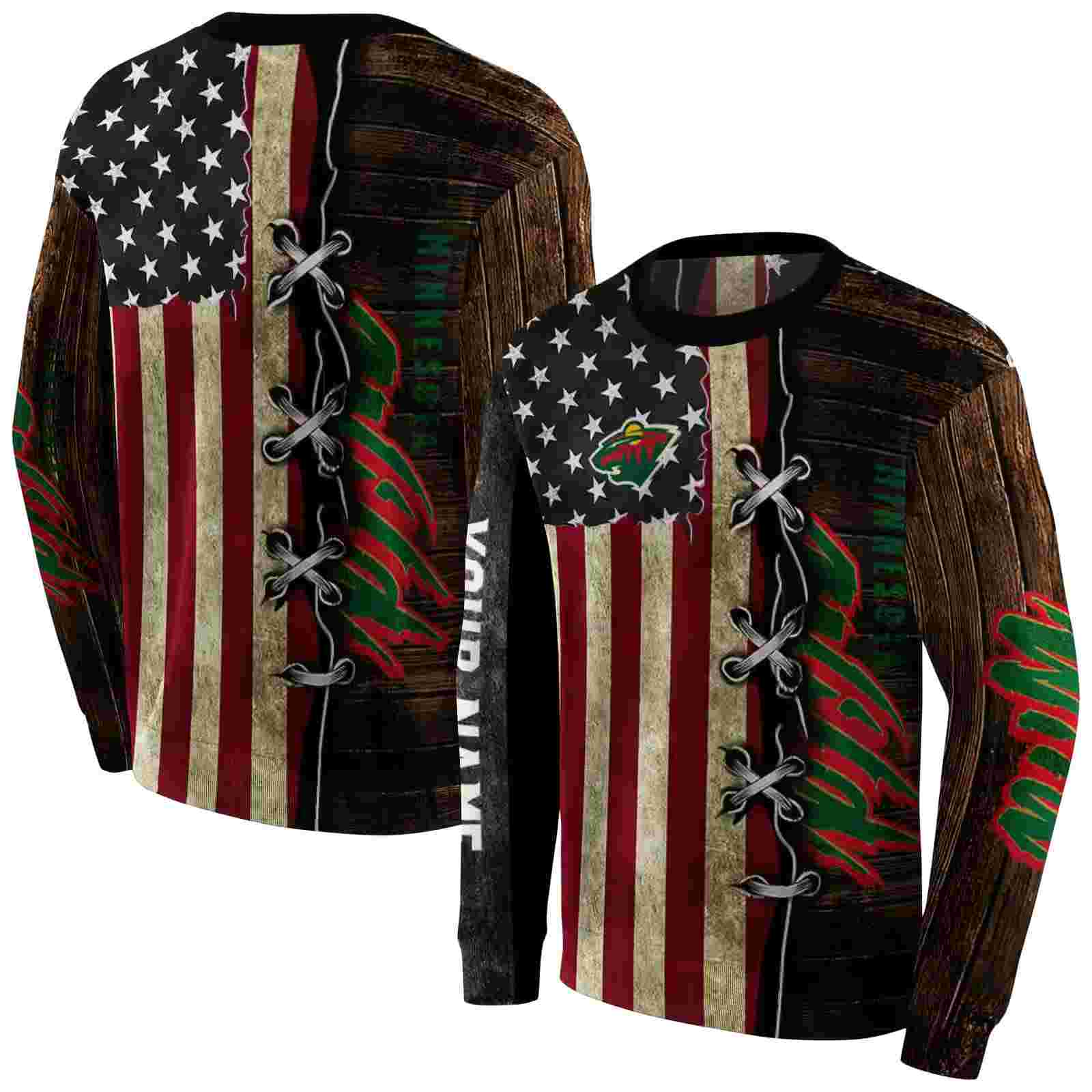 personalized minnesota wild american pride hoodie premium grade