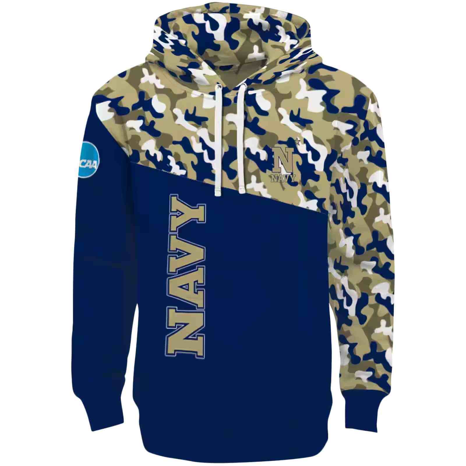 Personalized Navy Midshipmen Camo Pattern Blue Hoodie