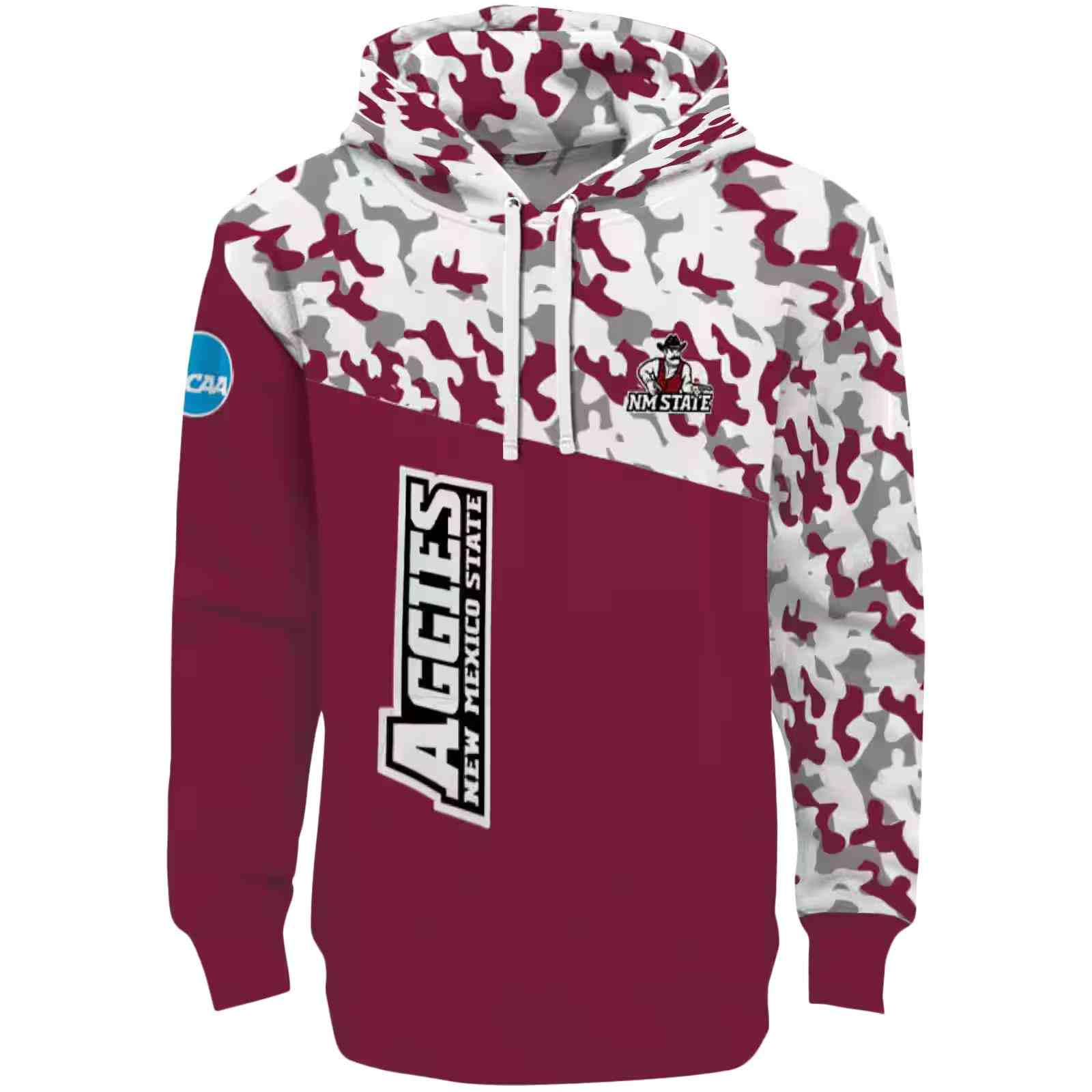 Personalized New Mexico State Aggies Camo Pattern Crimson Hoodie