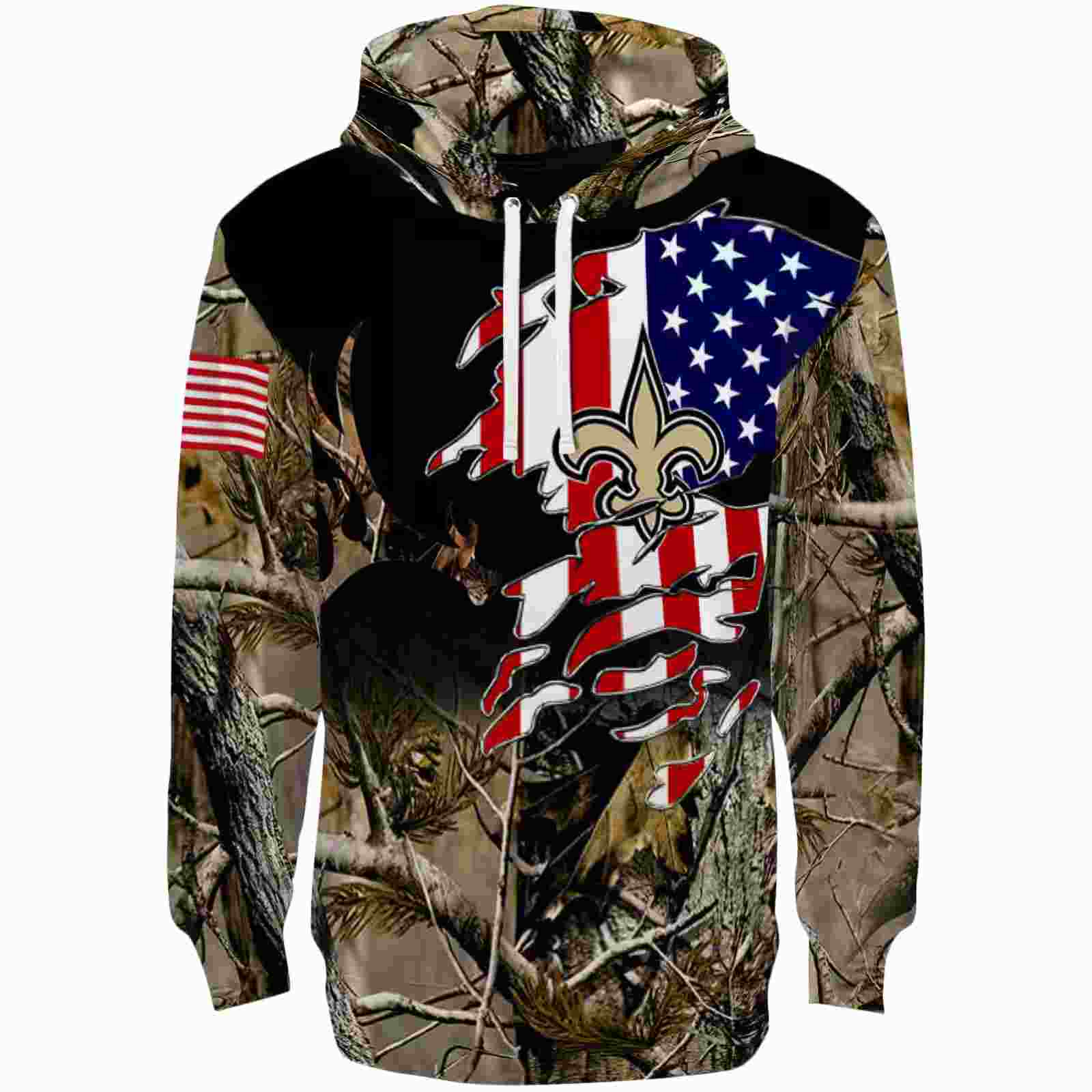 Personalized New Orleans Saints Tree Camo Hoodie