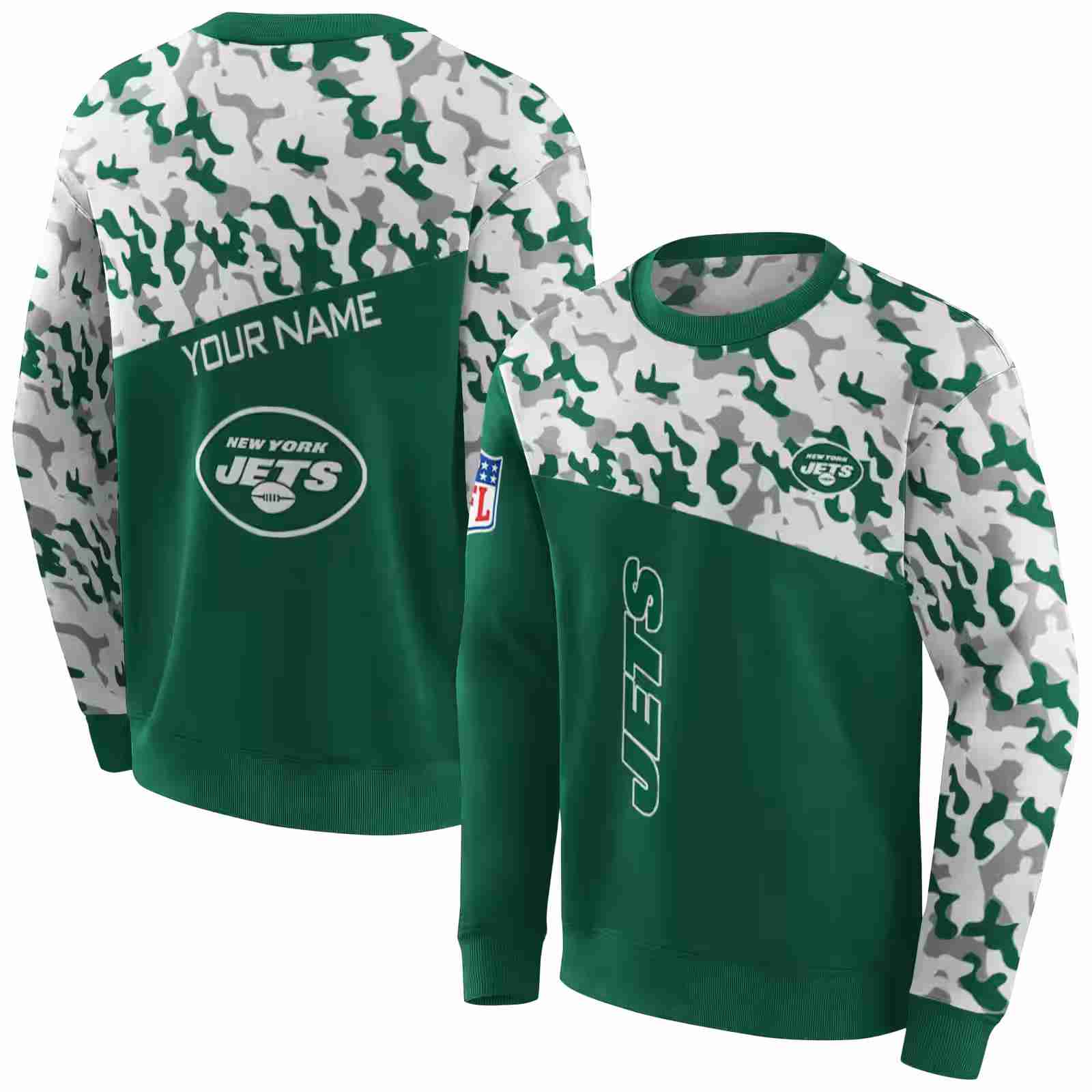 personalized new york jets camo pattern green hoodie premium grade