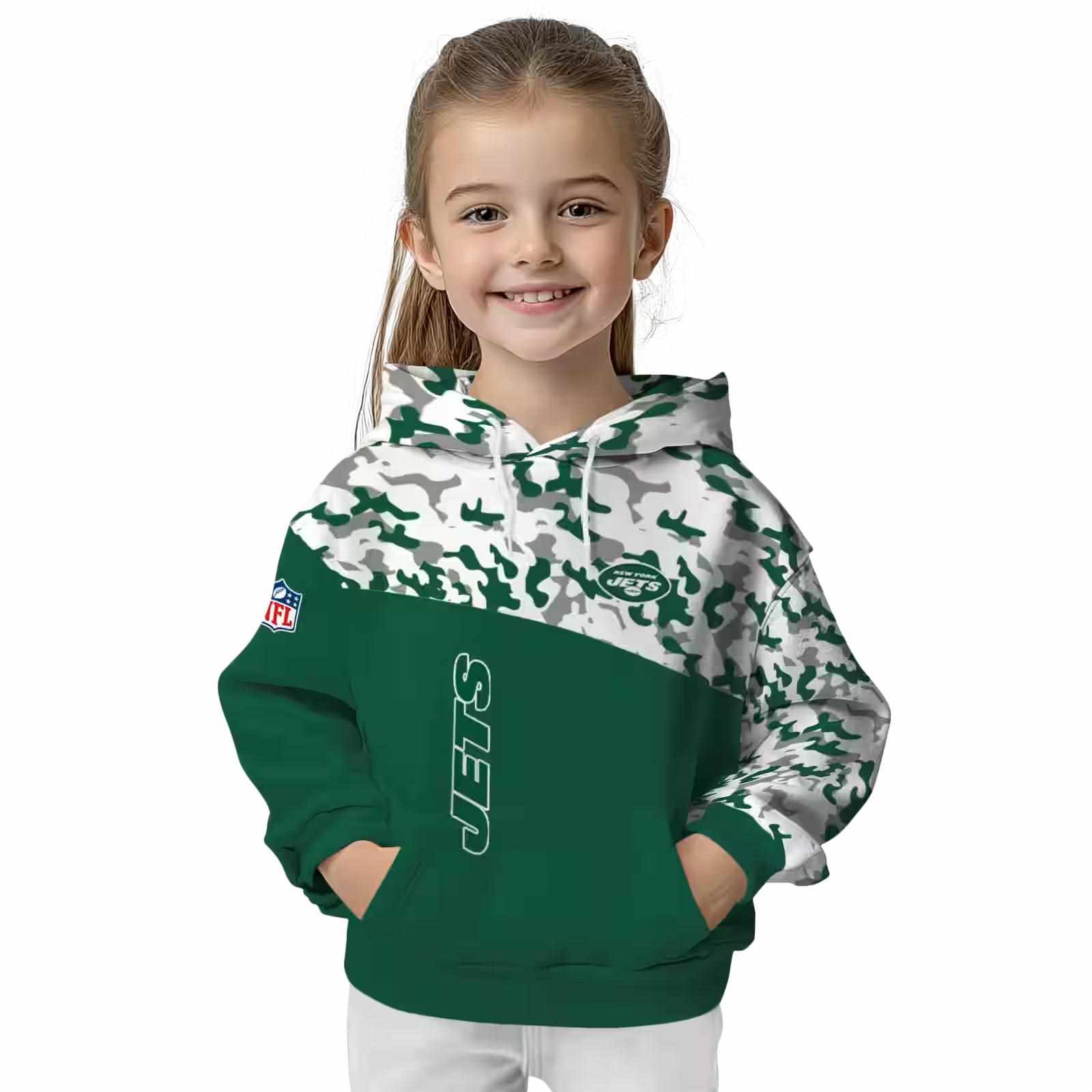 personalized new york jets camo pattern green hoodie top rated