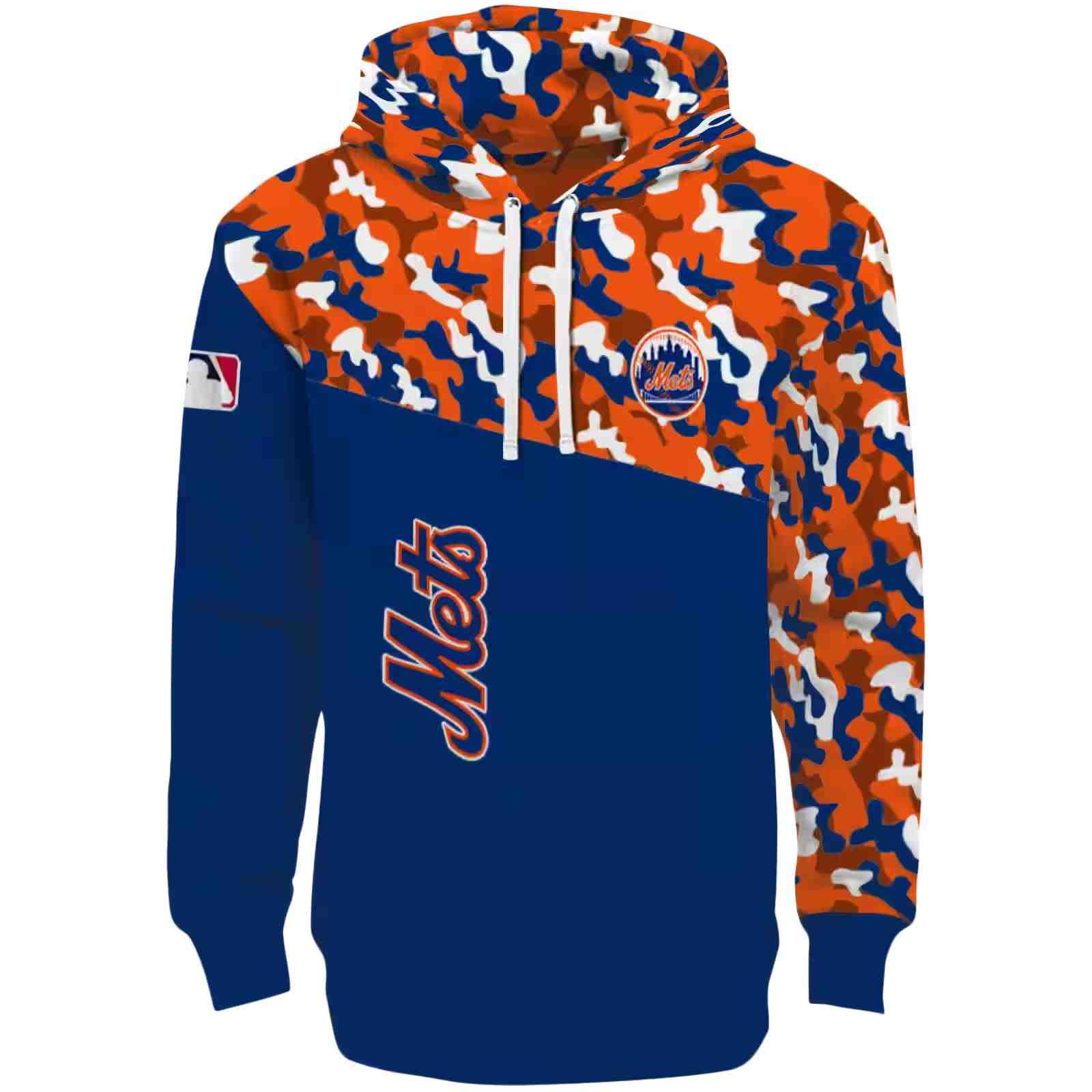 Personalized New York Mets Camo Pattern Blue Hoodie