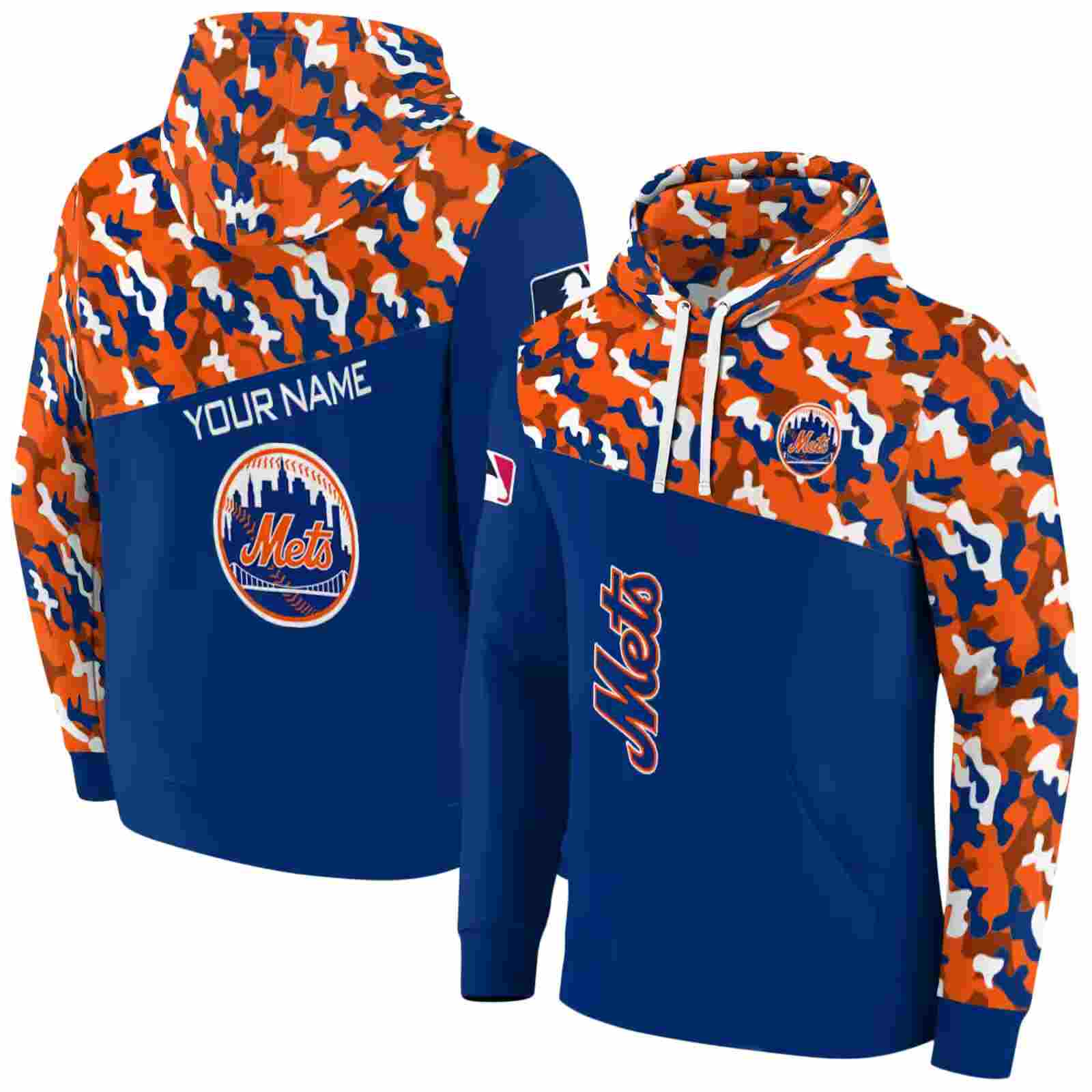 personalized new york mets camo pattern blue hoodie fashion forward