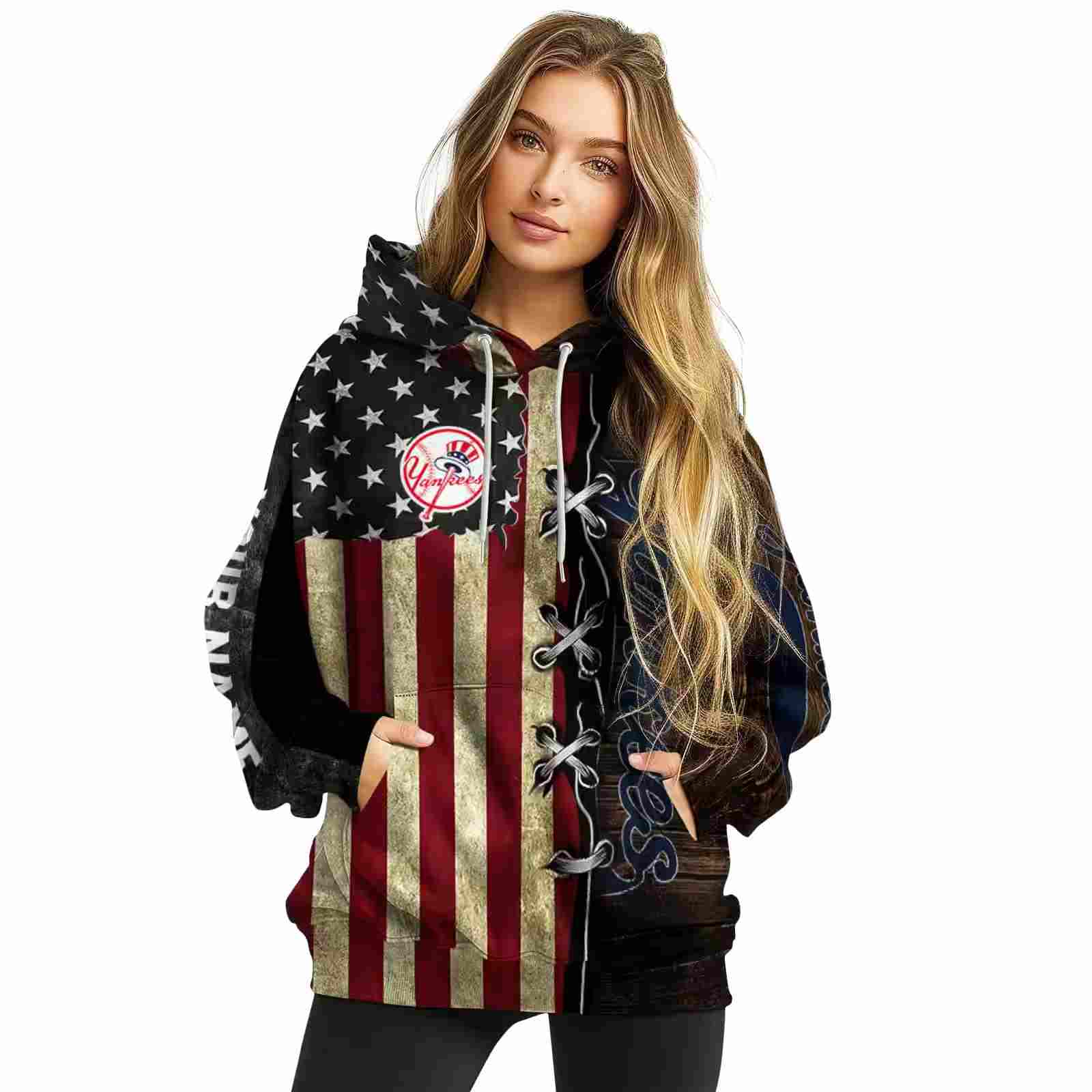 personalized new york yankees american pride hoodie high quality