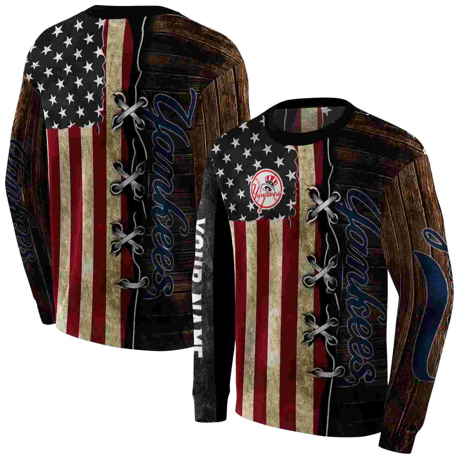 personalized new york yankees american pride hoodie premium grade