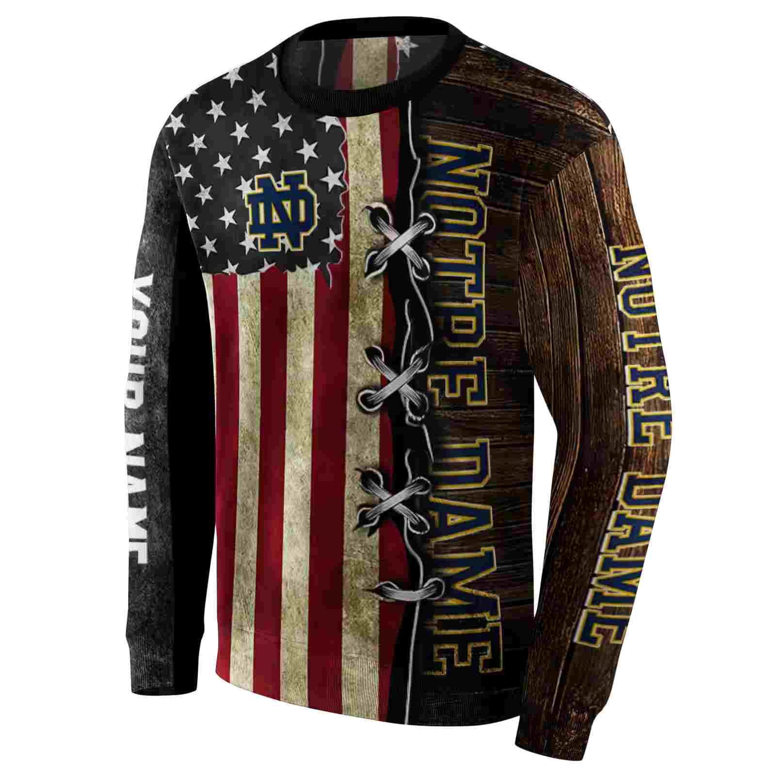 personalized notre dame fighting irish american pride hoodie new arrival