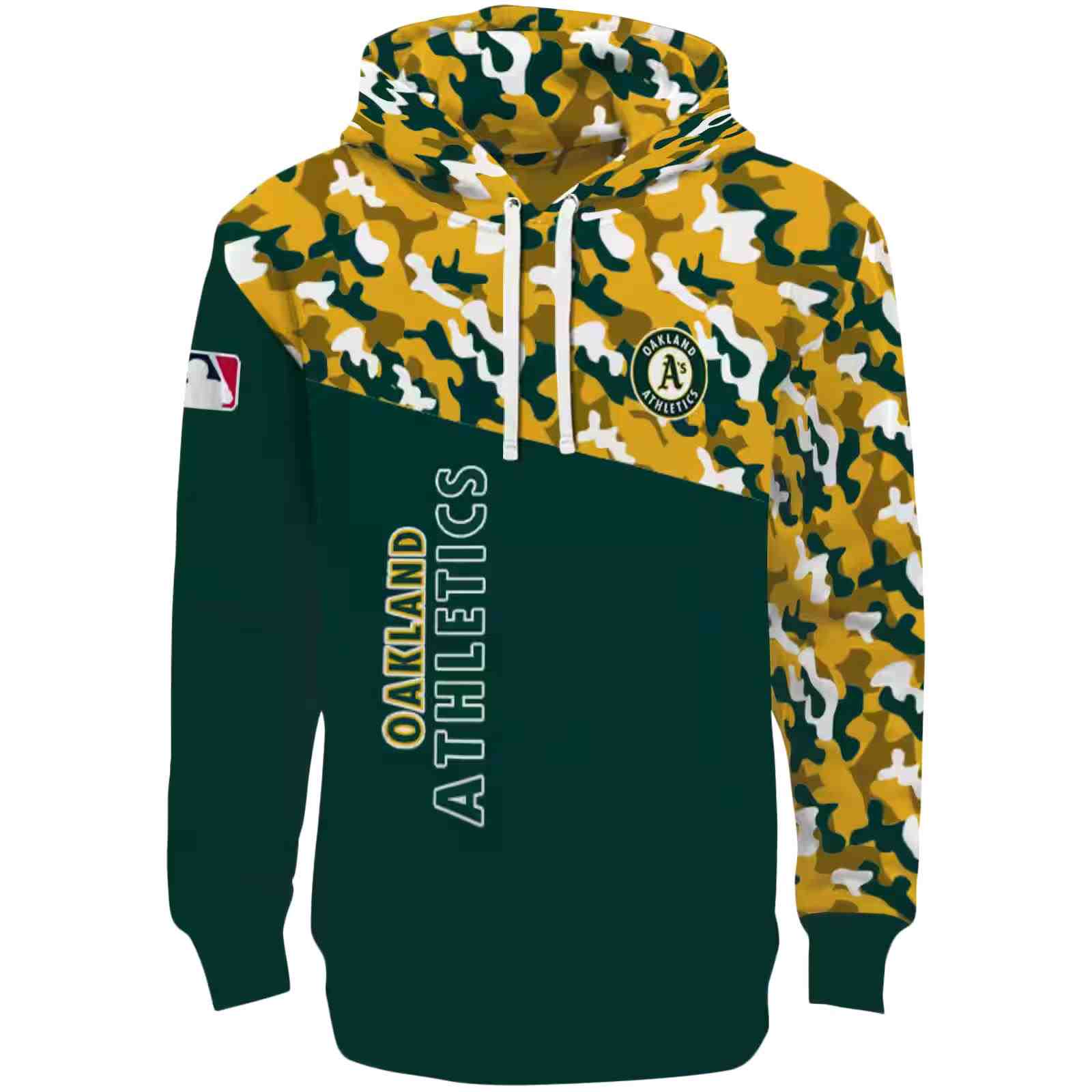 Personalized Oakland Athletics Camo Pattern Green Hoodie