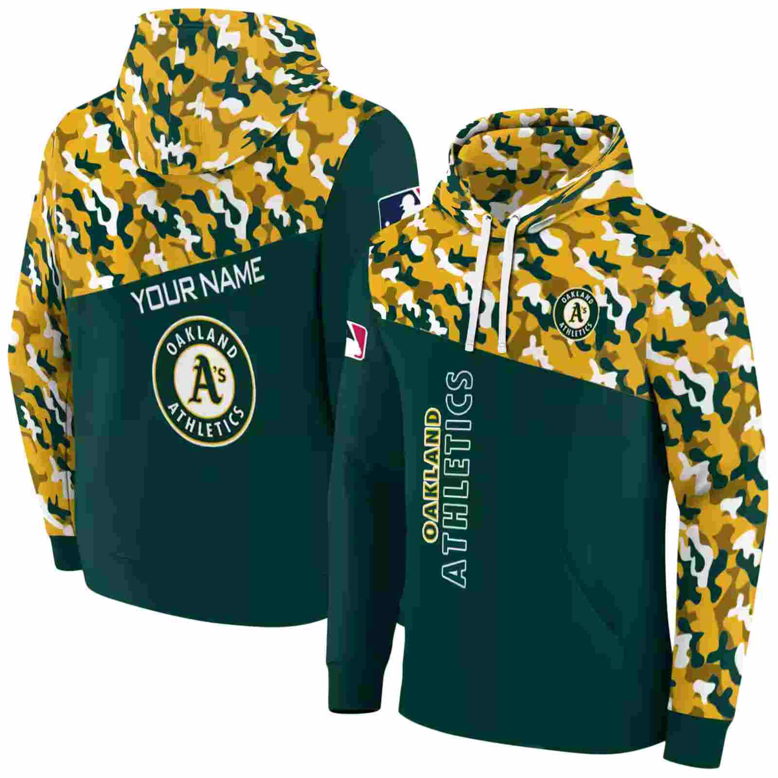 personalized oakland athletics camo pattern green hoodie fashion forward