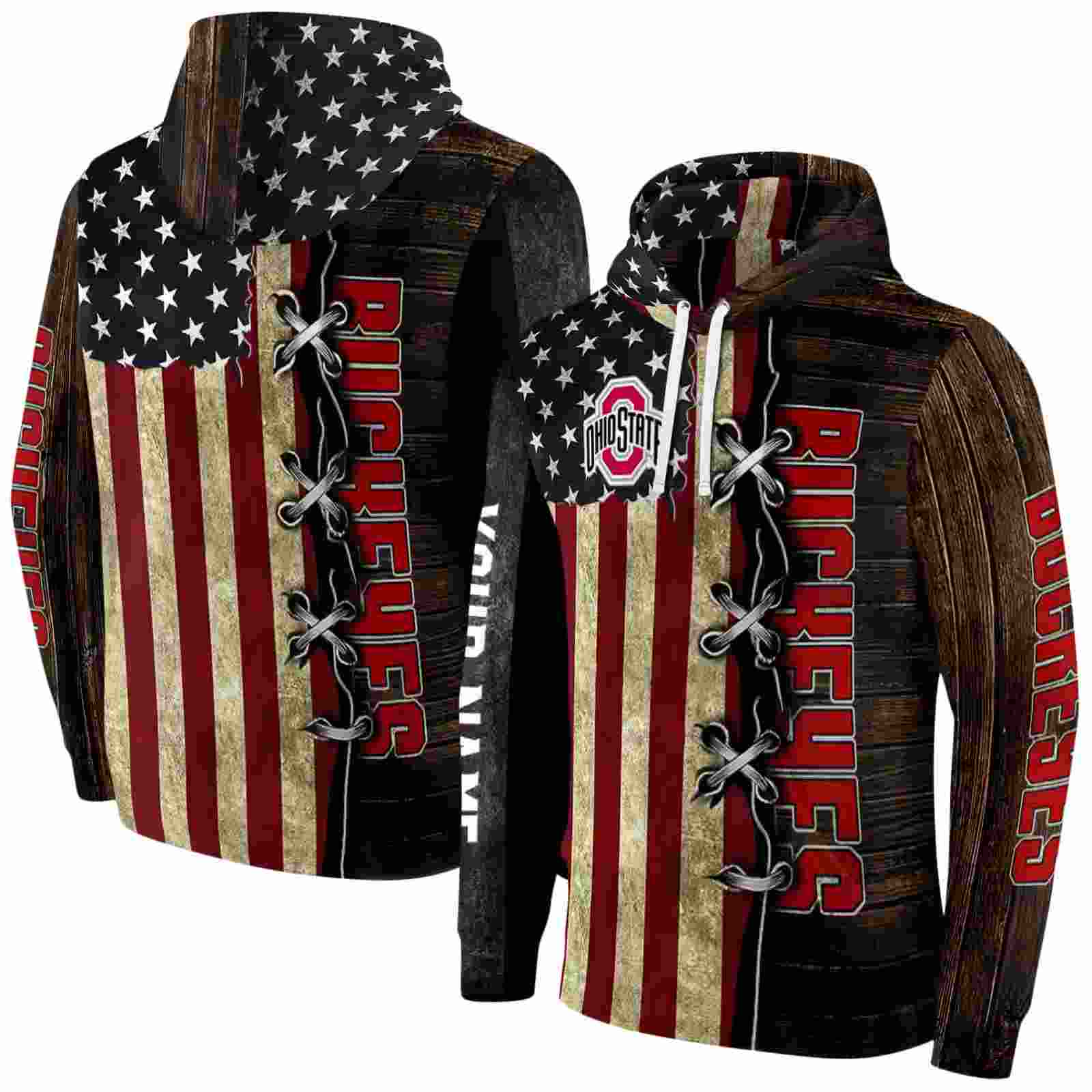 personalized ohio state buckeyes american pride hoodie fashion forward