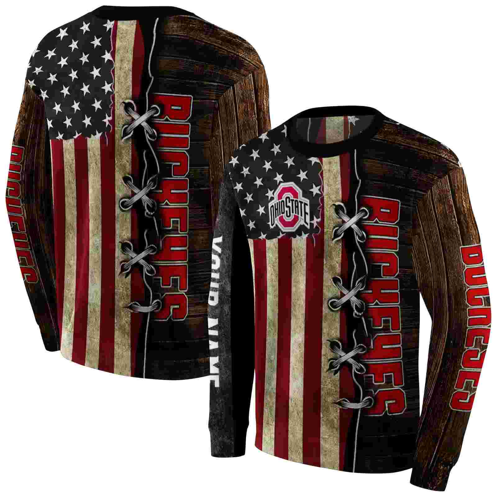 personalized ohio state buckeyes american pride hoodie premium grade