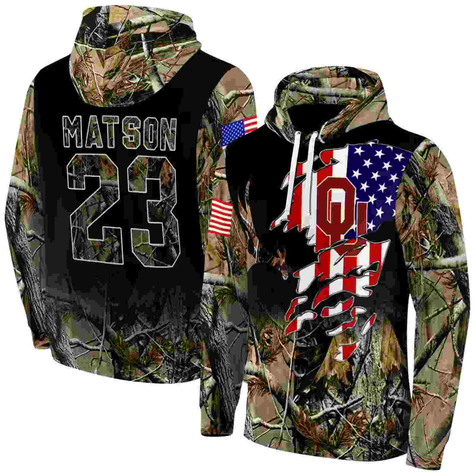 personalized oklahoma sooners tree camo hoodie fashion forward