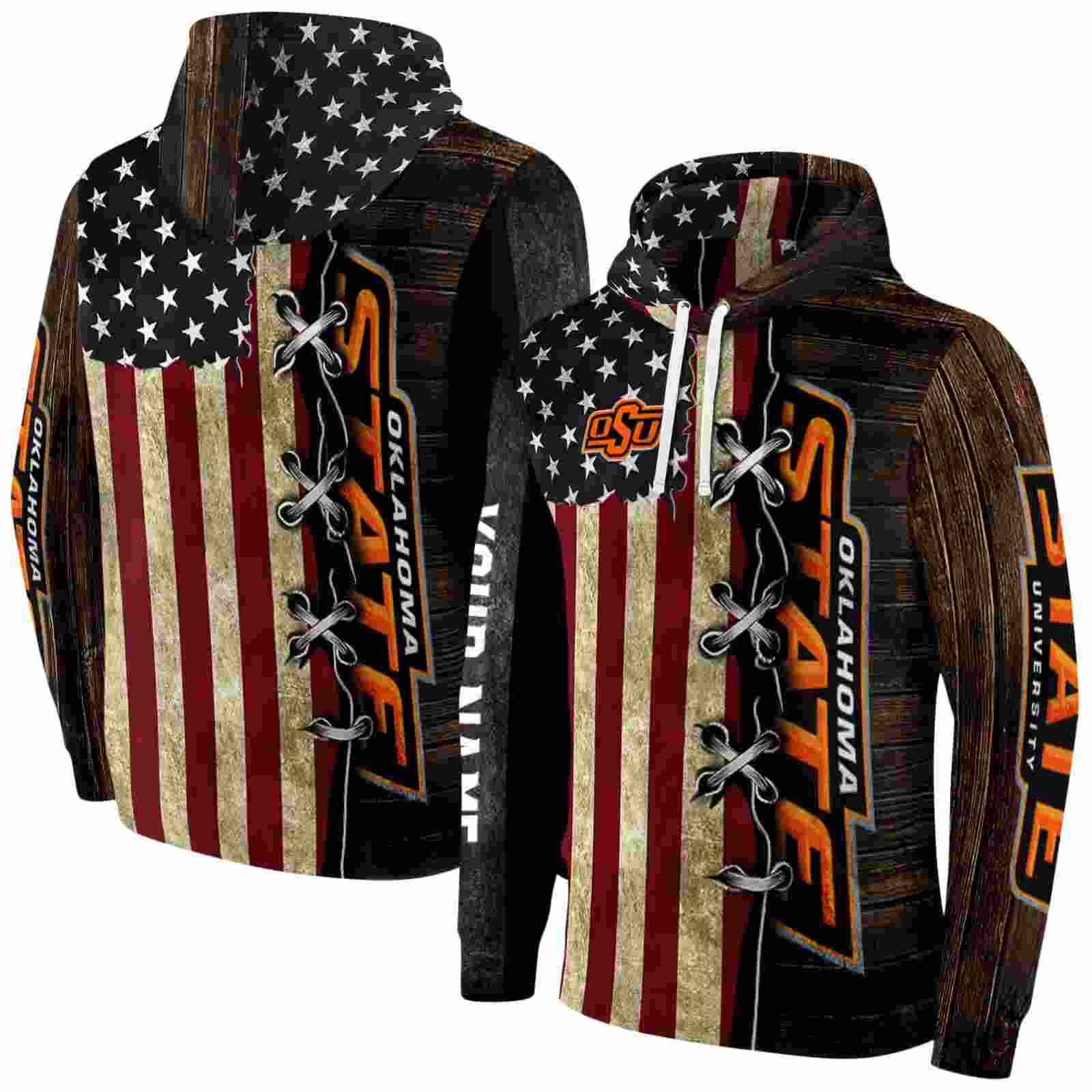 personalized oklahoma state cowboys american pride hoodie fashion forward
