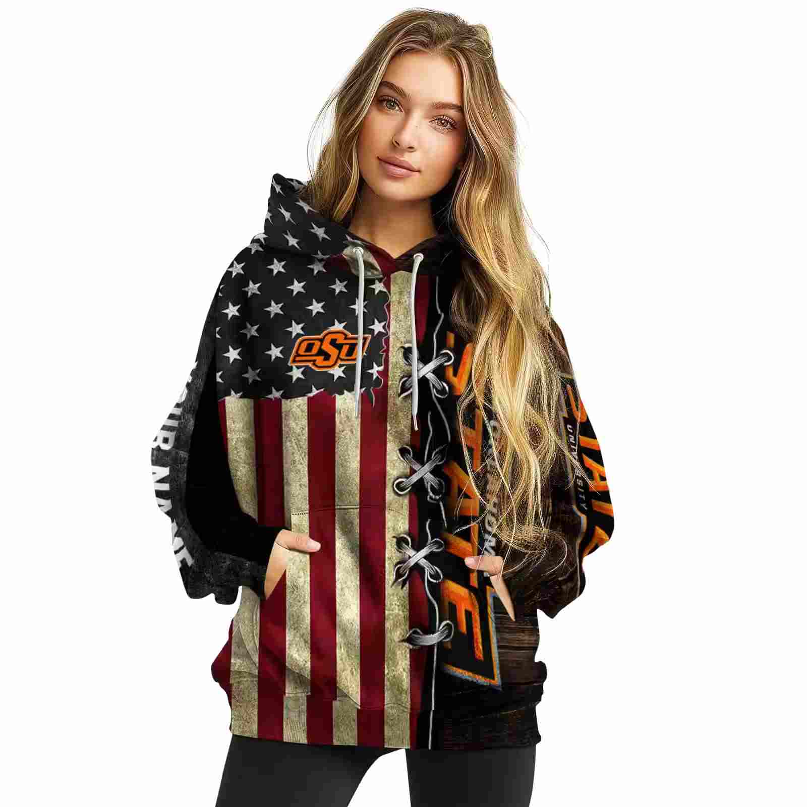 personalized oklahoma state cowboys american pride hoodie high quality