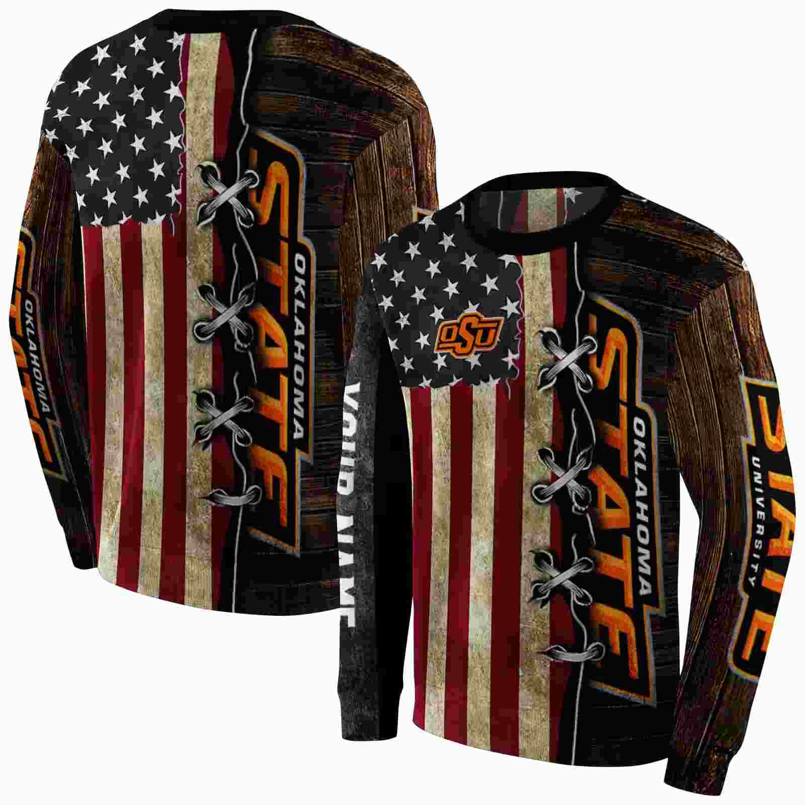 personalized oklahoma state cowboys american pride hoodie premium grade