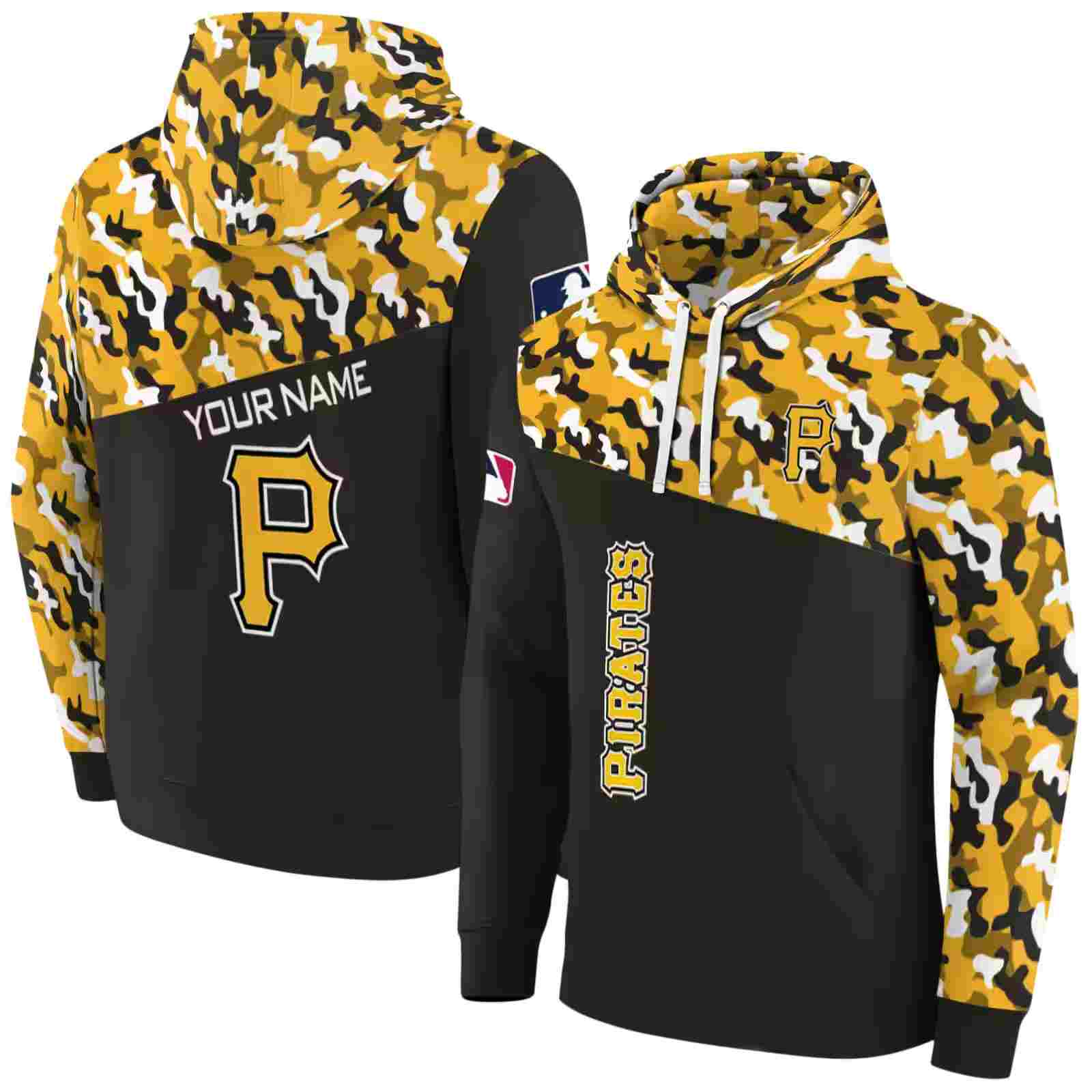 personalized pittsburgh pirates camo pattern black hoodie fashion forward