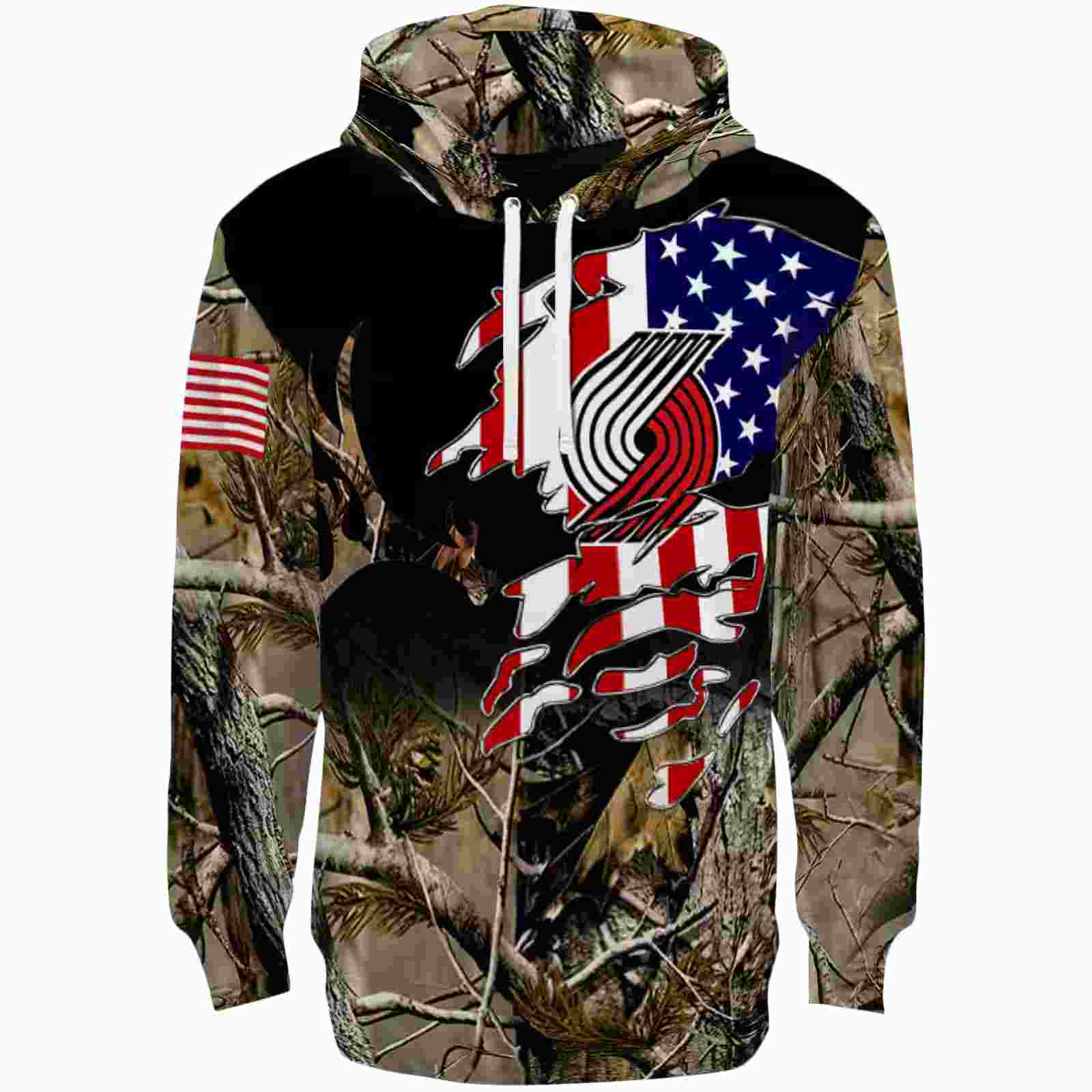 Personalized Portland Trail Blazers Tree Camo Hoodie