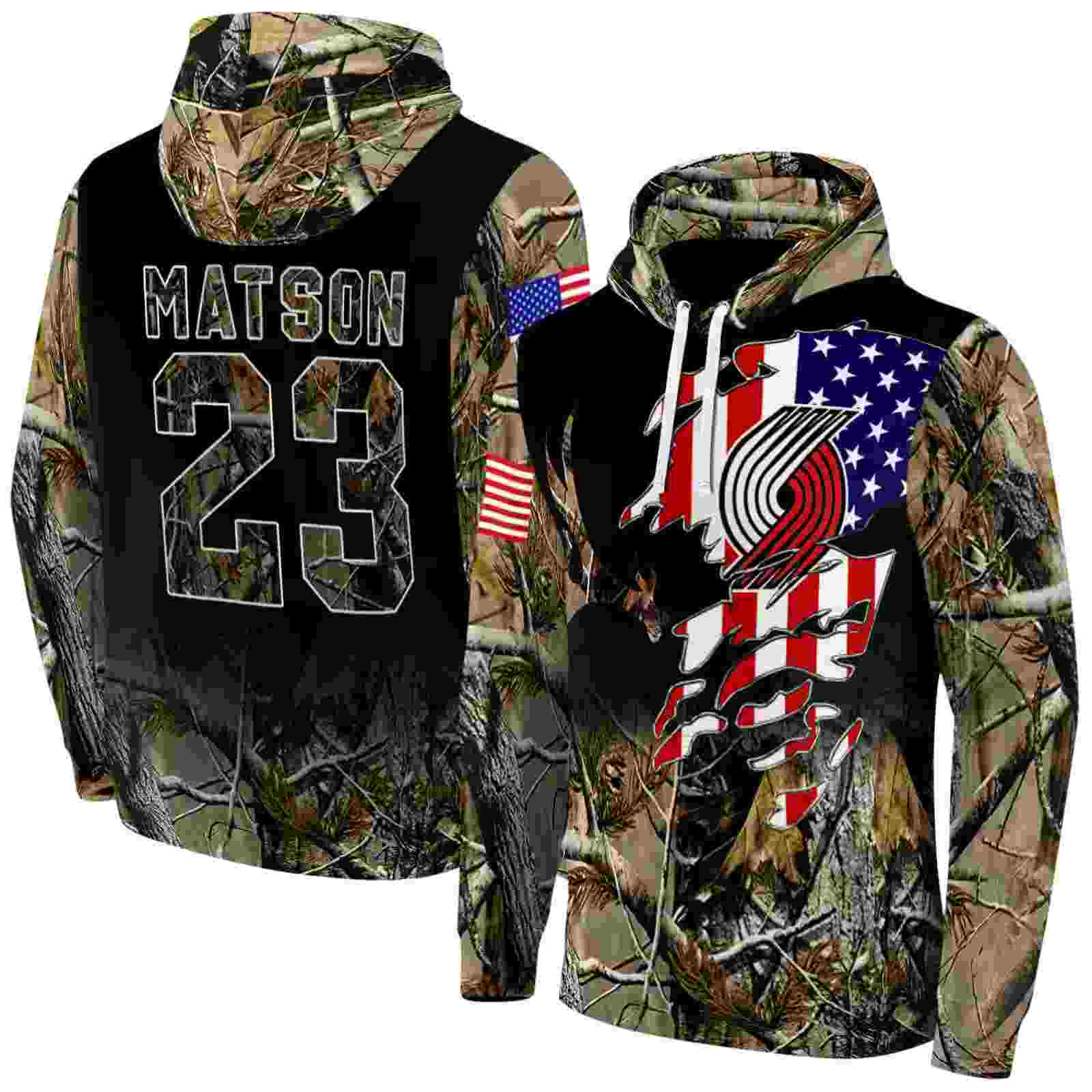 personalized portland trail blazers tree camo hoodie fashion forward