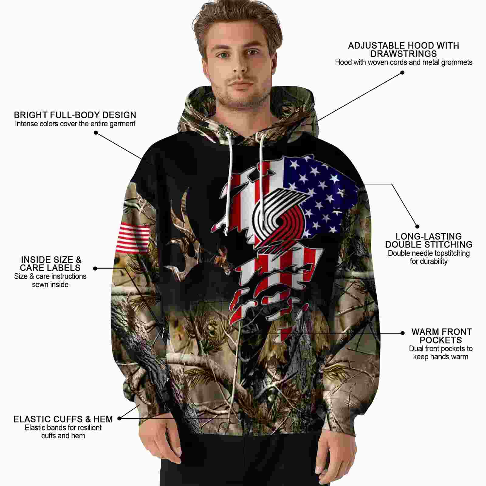 personalized portland trail blazers tree camo hoodie latest model