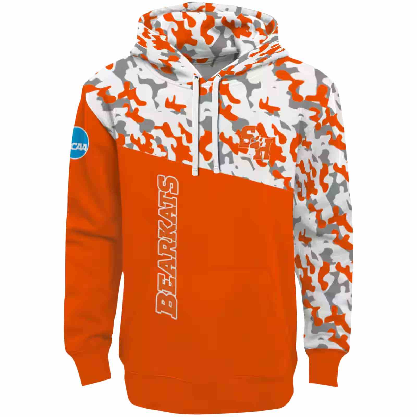 Personalized Sam Houston Bearkats Camo Pattern Orange Hoodie