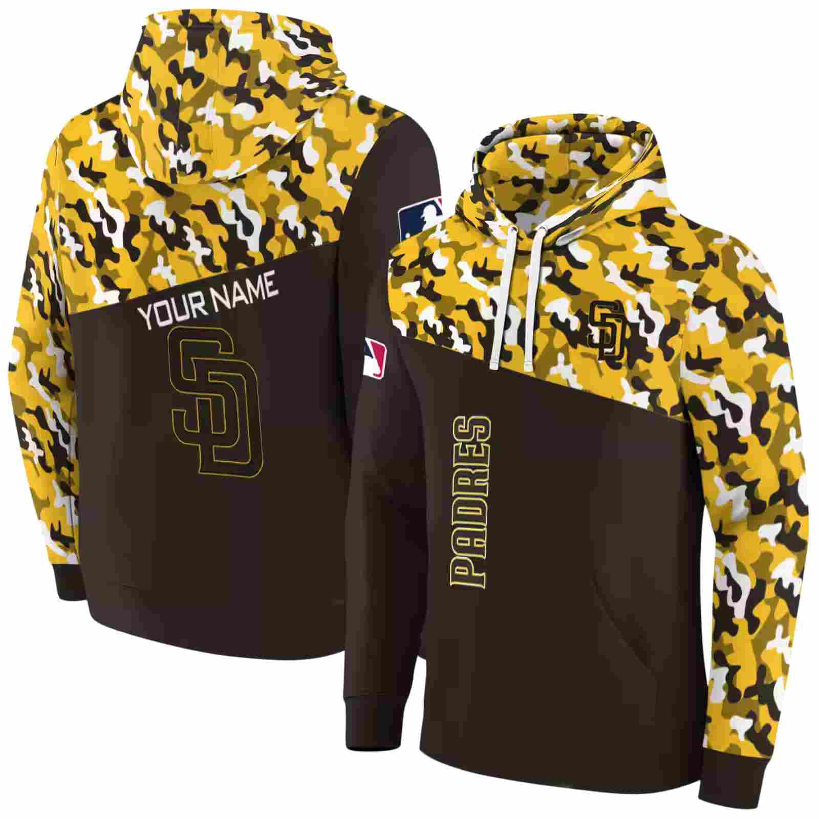 personalized san diego padres camo pattern brown hoodie fashion forward