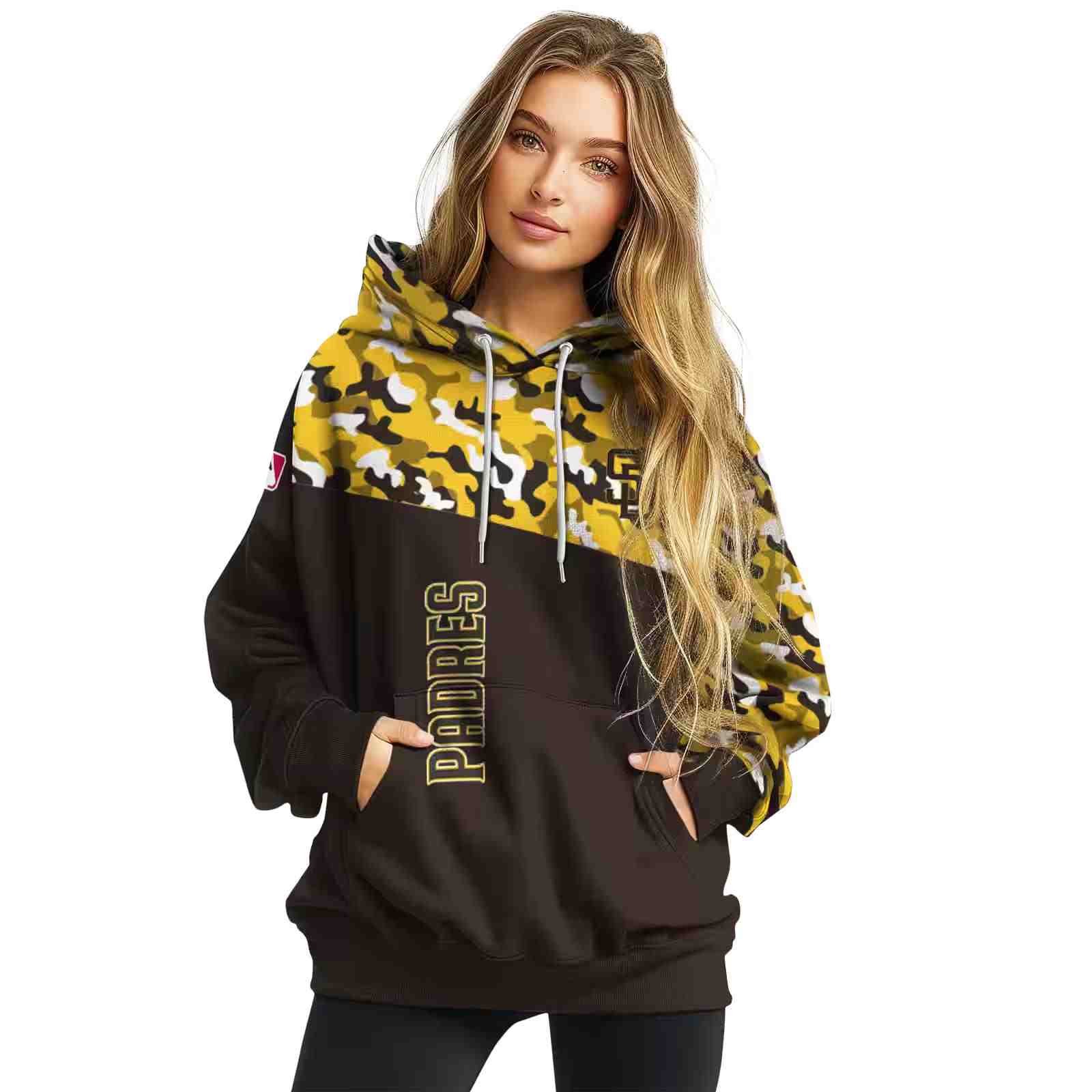 personalized san diego padres camo pattern brown hoodie high quality