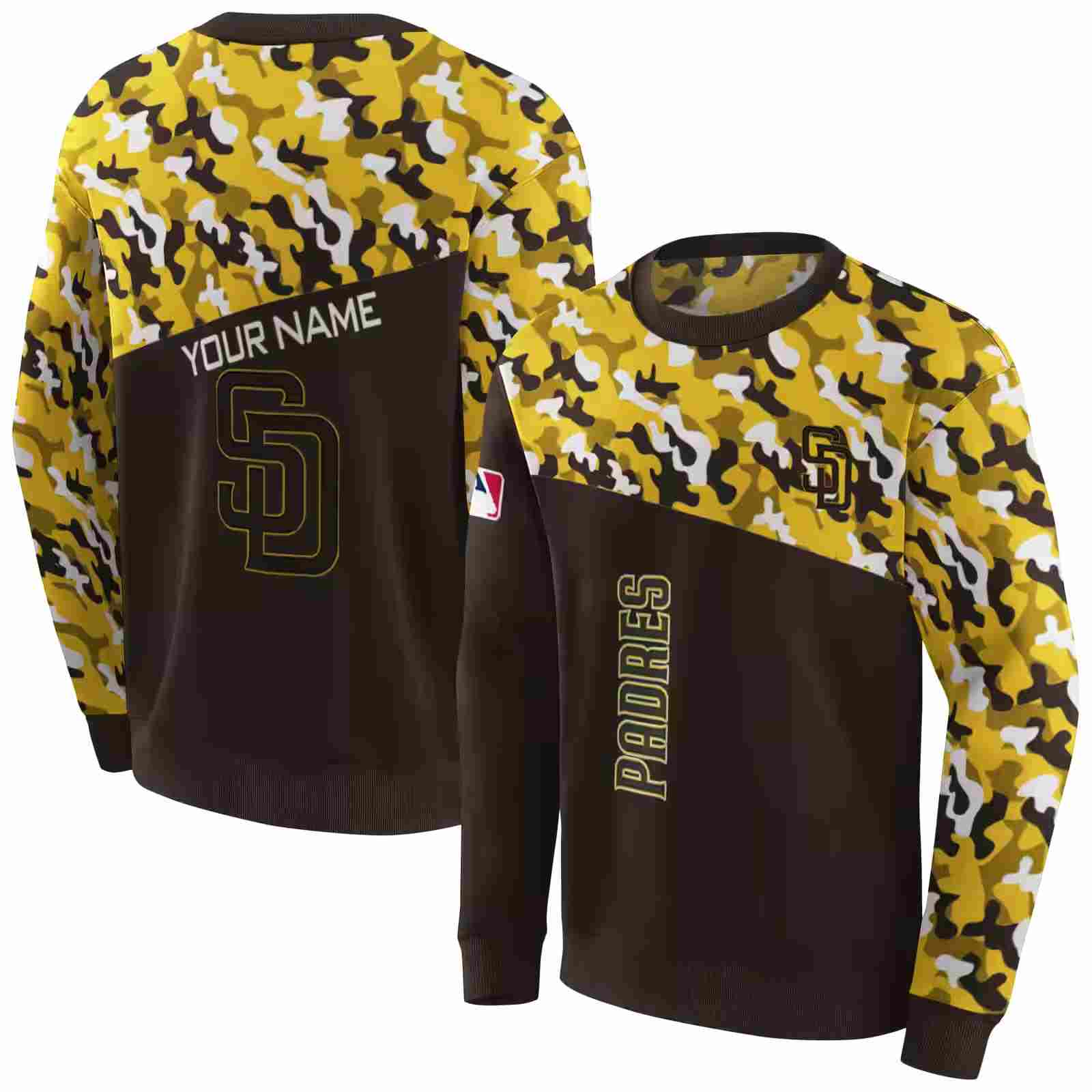 personalized san diego padres camo pattern brown hoodie premium grade