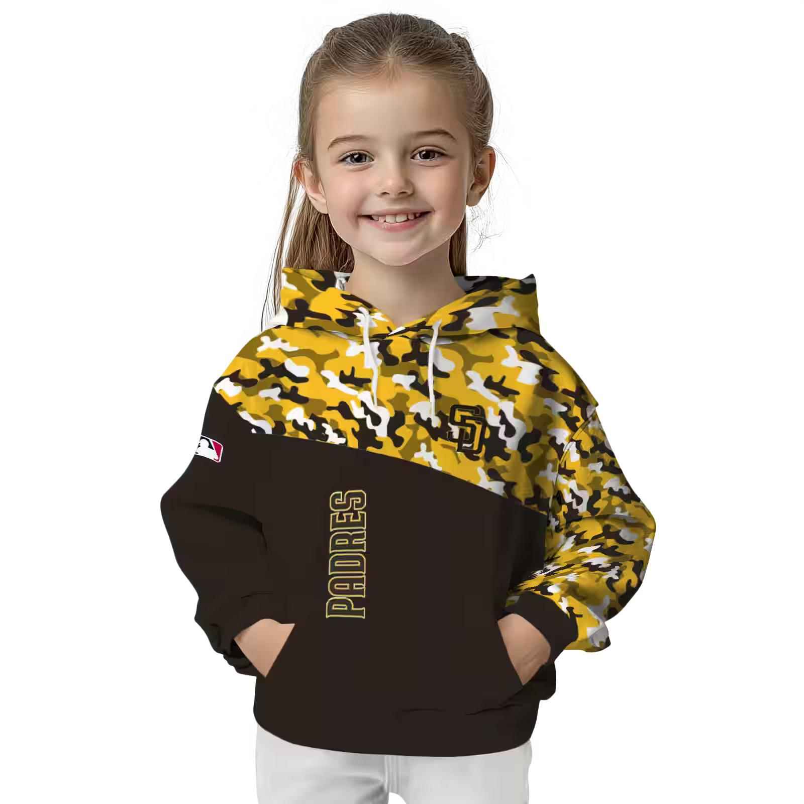 personalized san diego padres camo pattern brown hoodie top rated