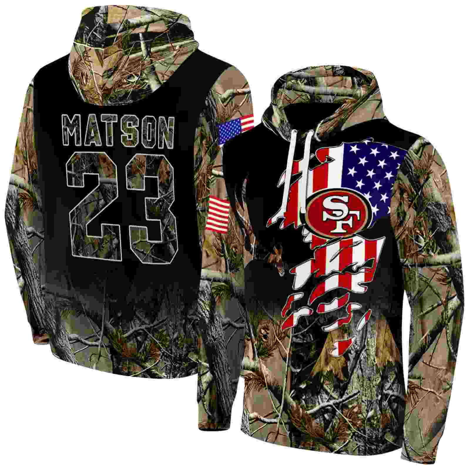 personalized san francisco 49ers tree camo hoodie fashion forward