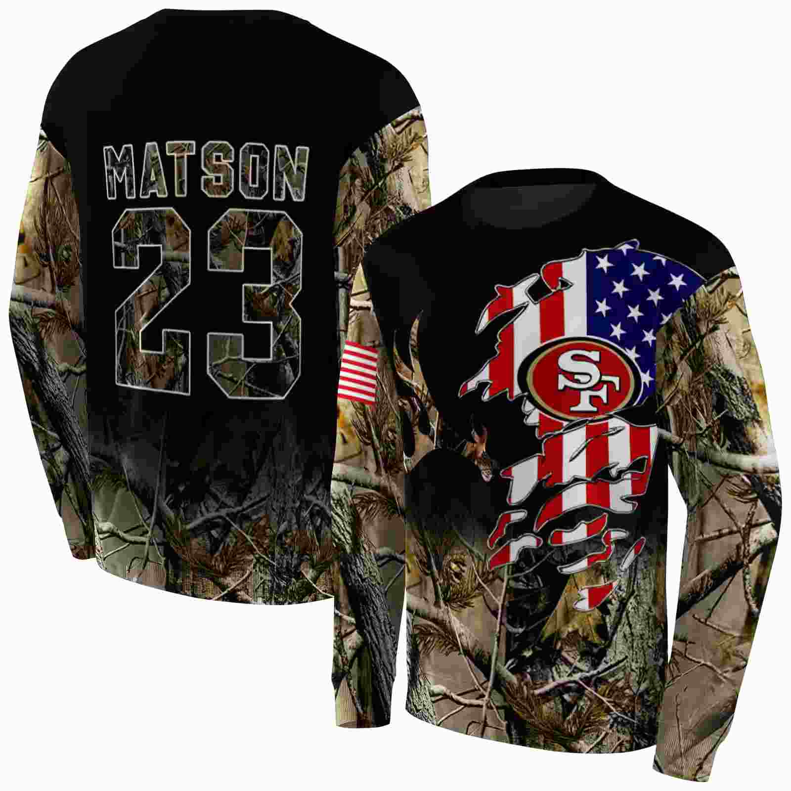 personalized san francisco 49ers tree camo hoodie premium grade