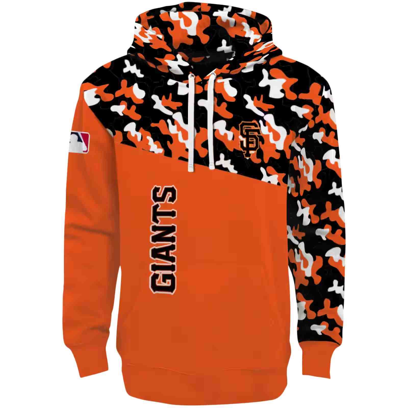 Personalized San Francisco Giants Camo Pattern Orange Hoodie