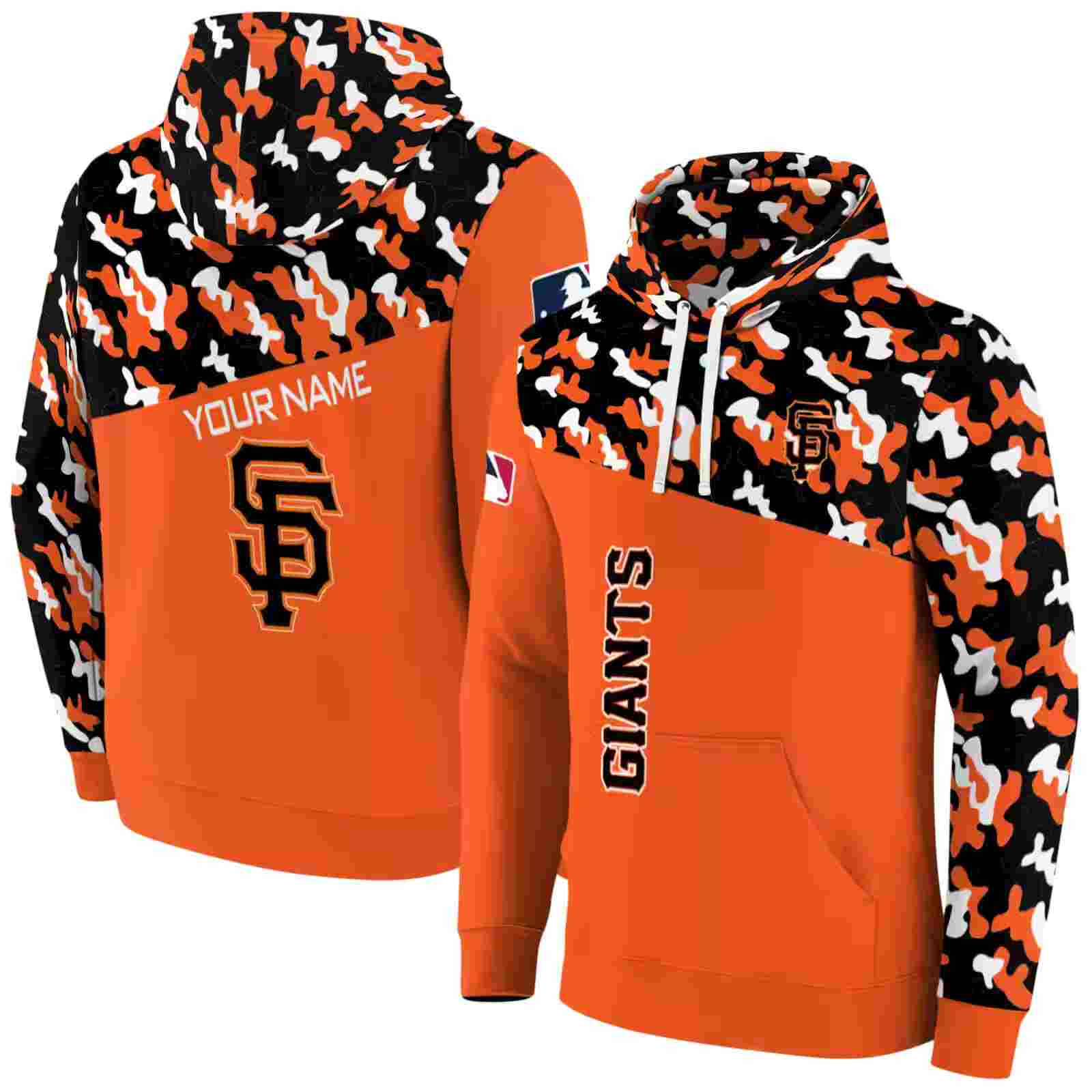 personalized san francisco giants camo pattern orange hoodie fashion forward