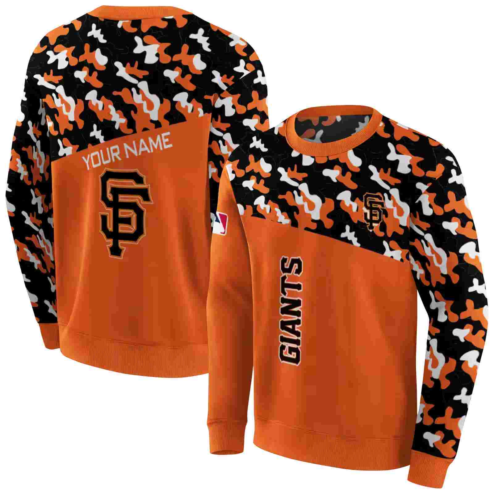 personalized san francisco giants camo pattern orange hoodie premium grade