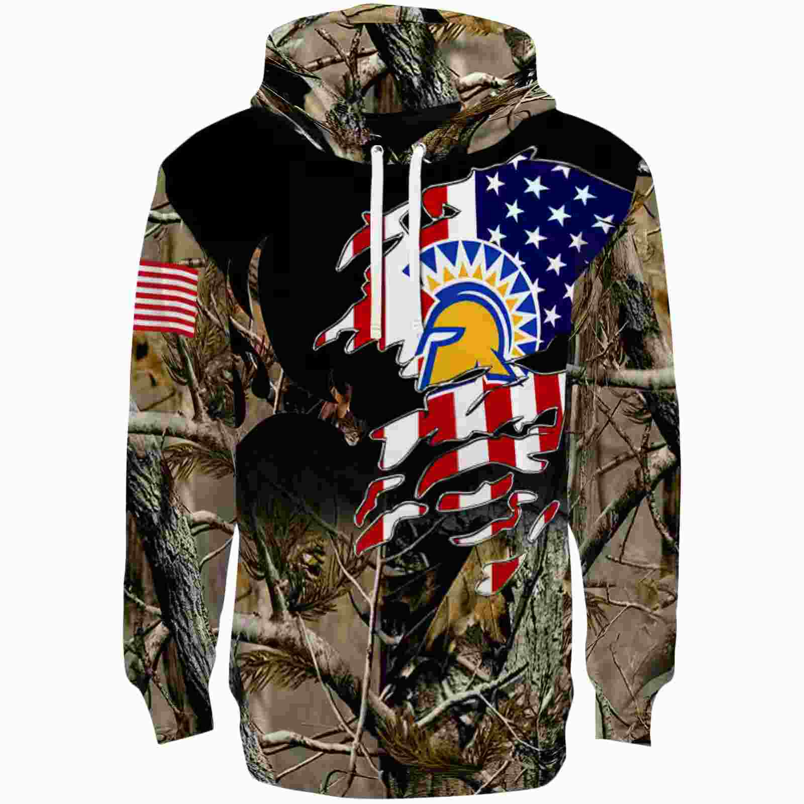 Personalized San Jose State Spartans Tree Camo Hoodie