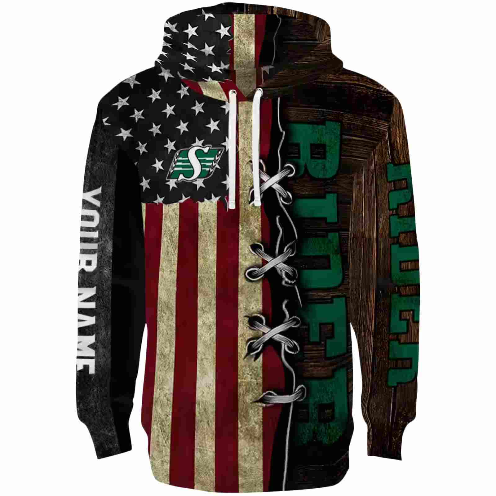 Personalized Saskatchewan Roughriders American Pride Hoodie