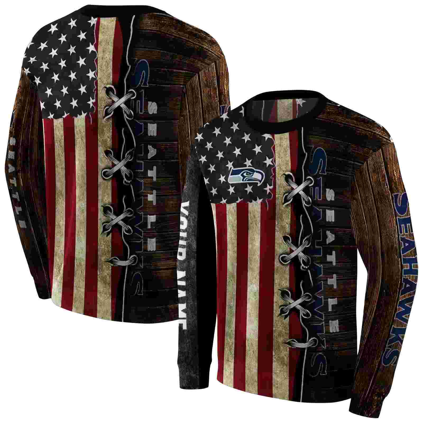 personalized seattle seahawks american pride hoodie premium grade