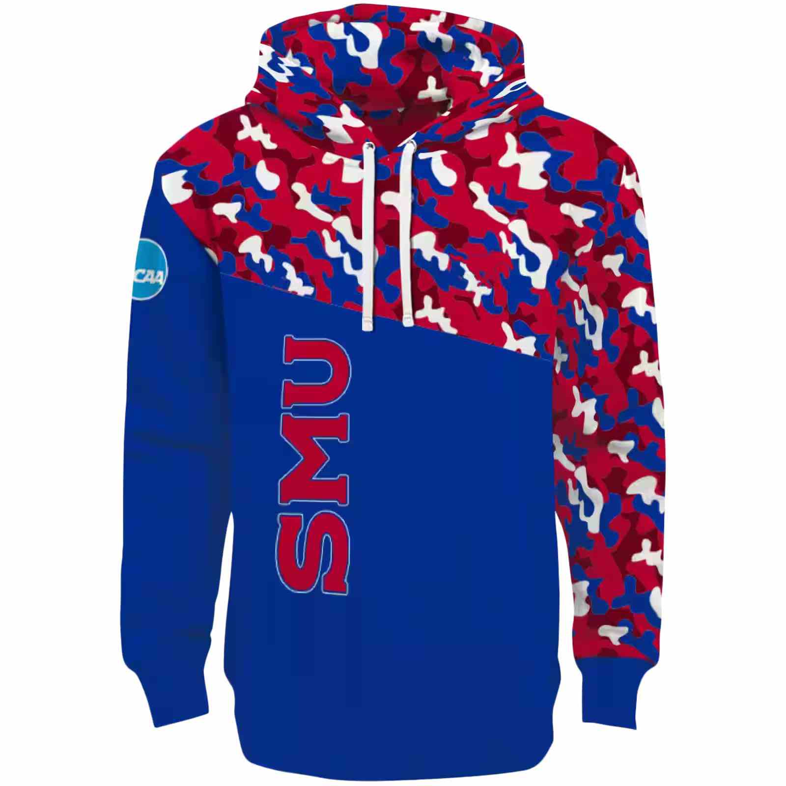 Personalized SMU Mustangs Camo Pattern Blue Hoodie