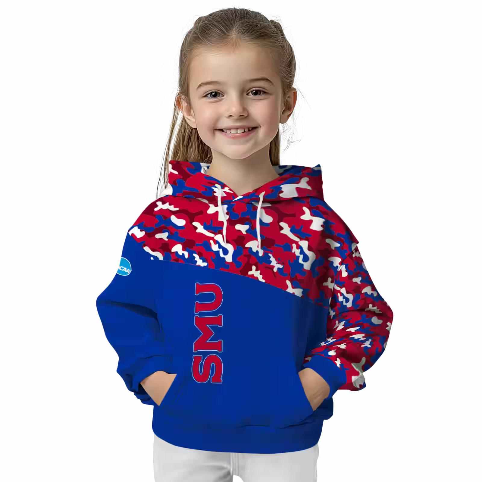 personalized smu mustangs camo pattern blue hoodie top rated