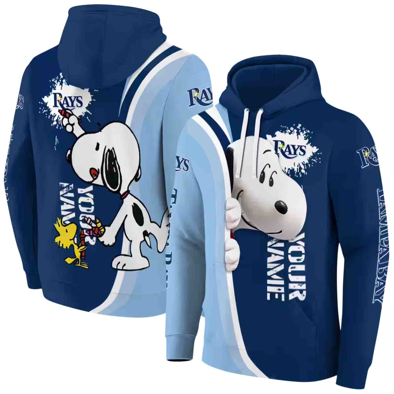 personalized tampa bay rays peeking snoopy navy hoodie fashion forward