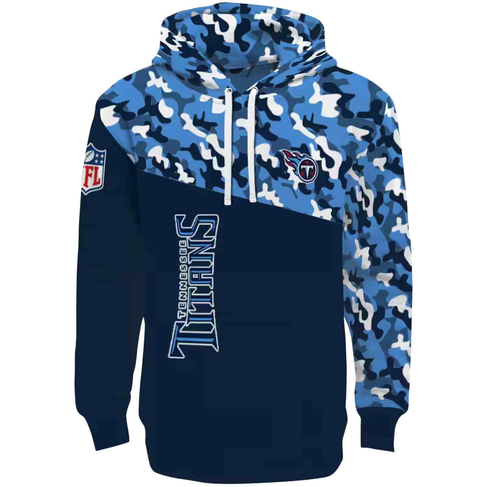 Personalized Tennessee Titans Camo Pattern Navy Hoodie