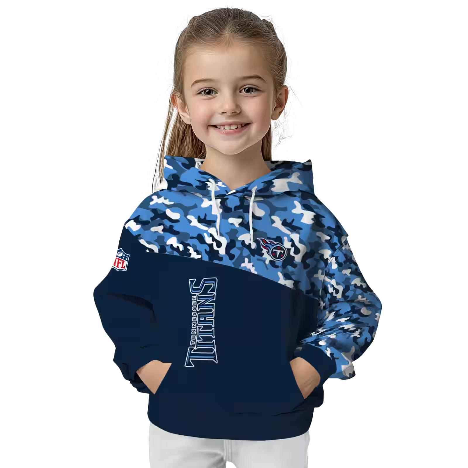 personalized tennessee titans camo pattern navy hoodie top rated