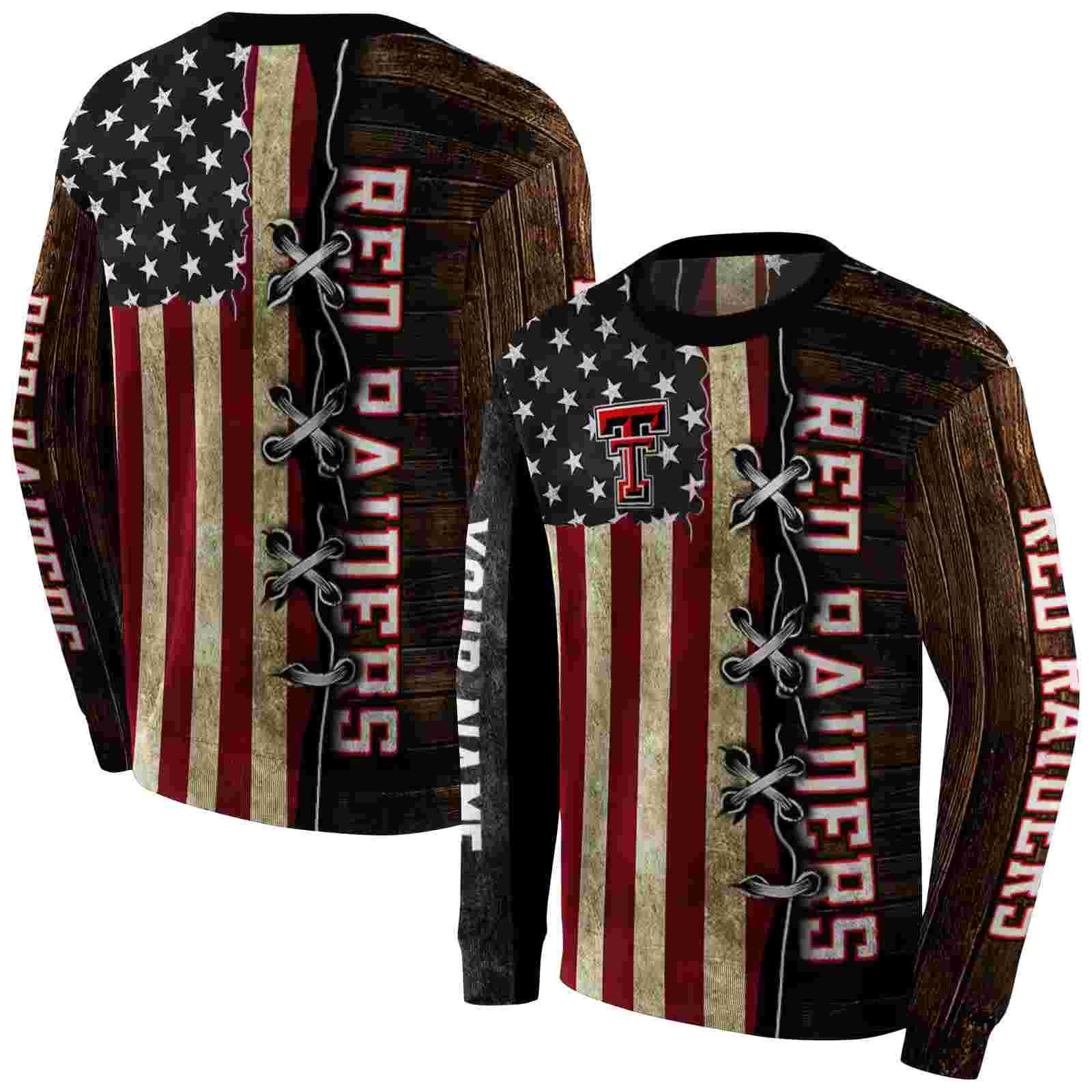 personalized texas tech red raiders american pride hoodie premium grade