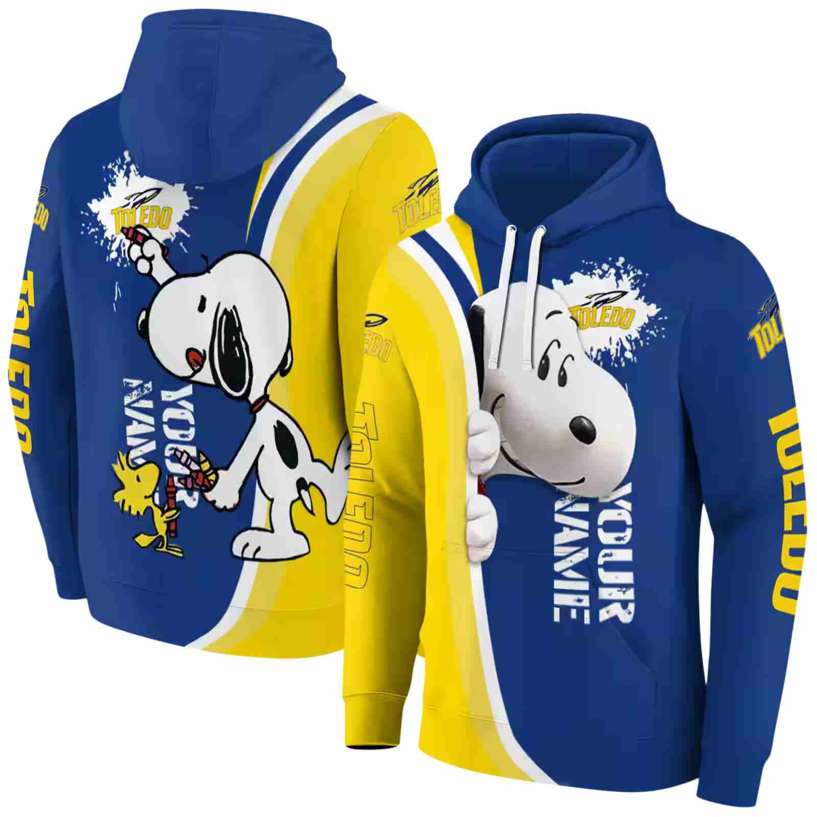 personalized toledo rockets peeking snoopy blue hoodie fashion forward