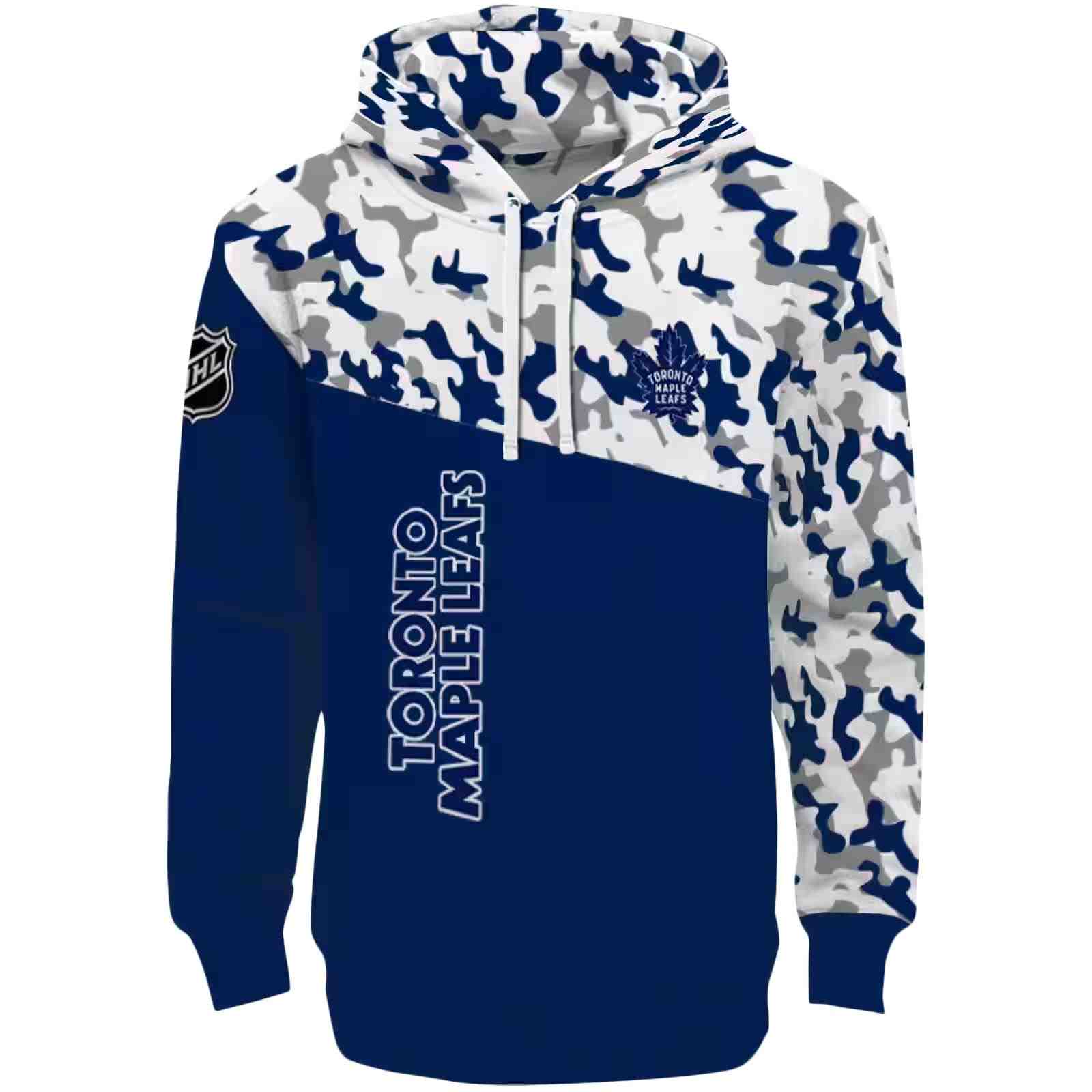 Personalized Toronto Maple Leafs Camo Pattern Blue Hoodie