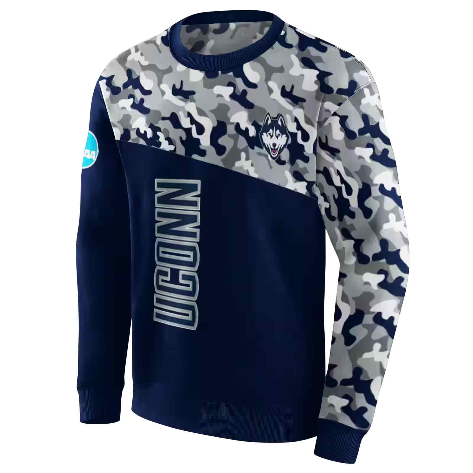 personalized uconn huskies camo pattern blue hoodie new arrival