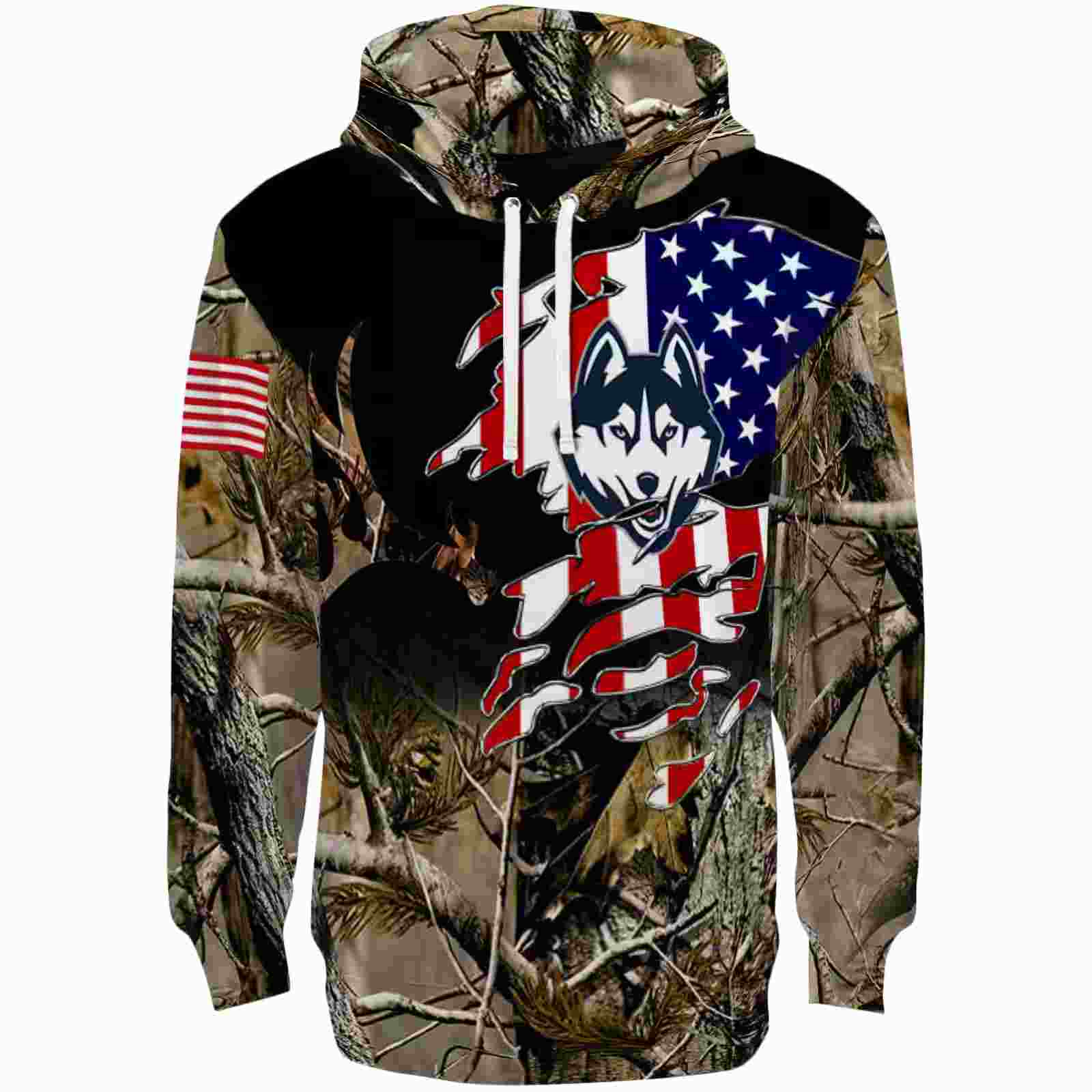 Personalized UConn Huskies Tree Camo Hoodie