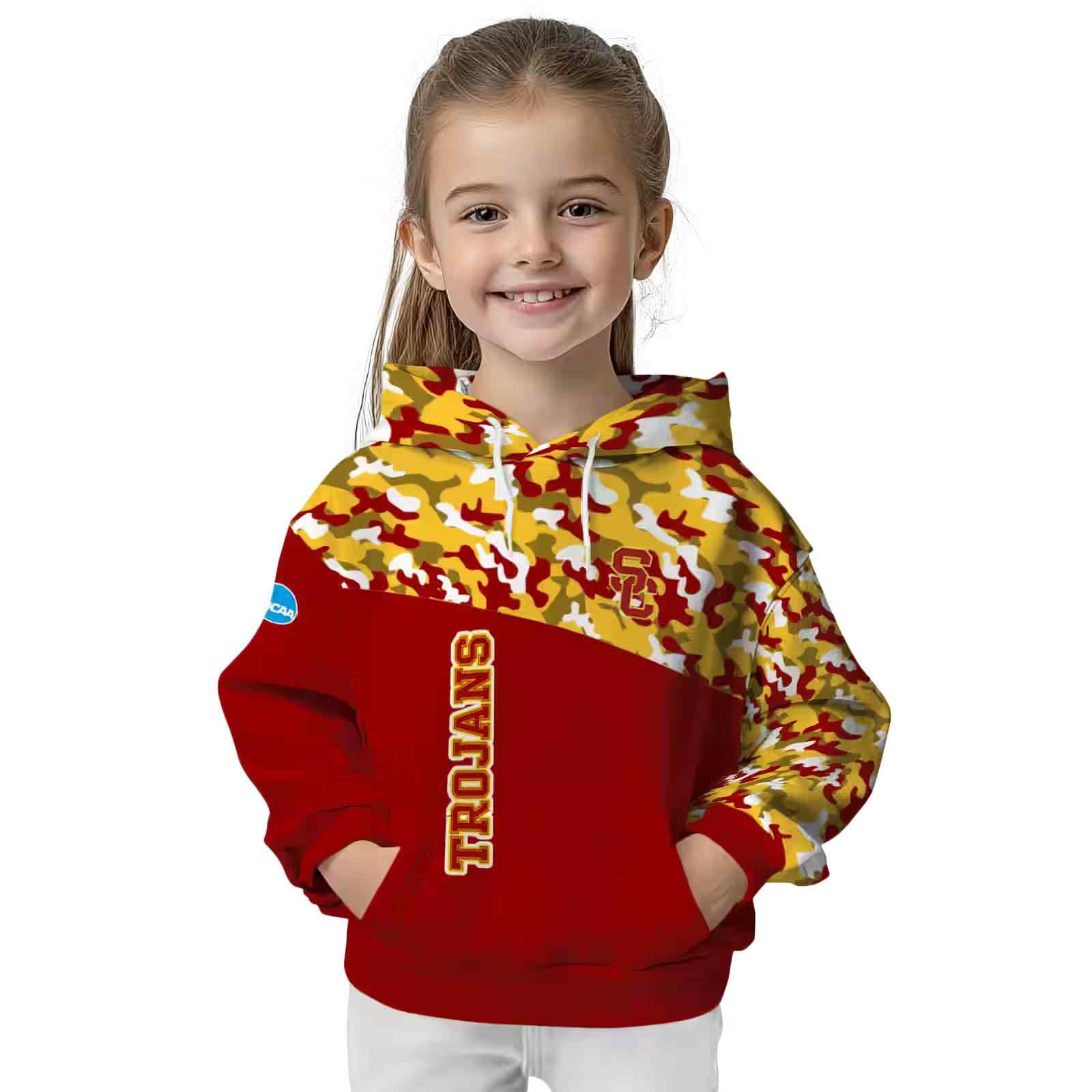 personalized usc trojans camo pattern red hoodie top rated