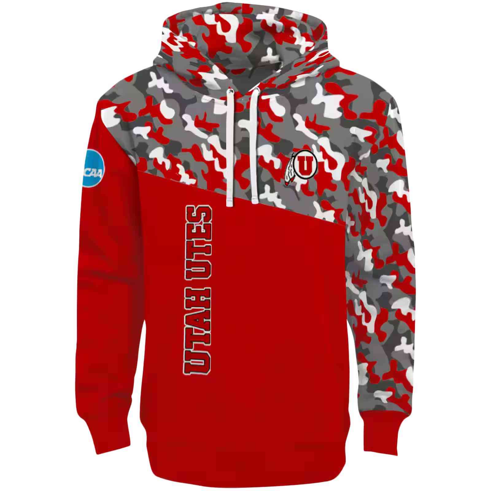 Personalized Utah Utes Camo Pattern Red Hoodie